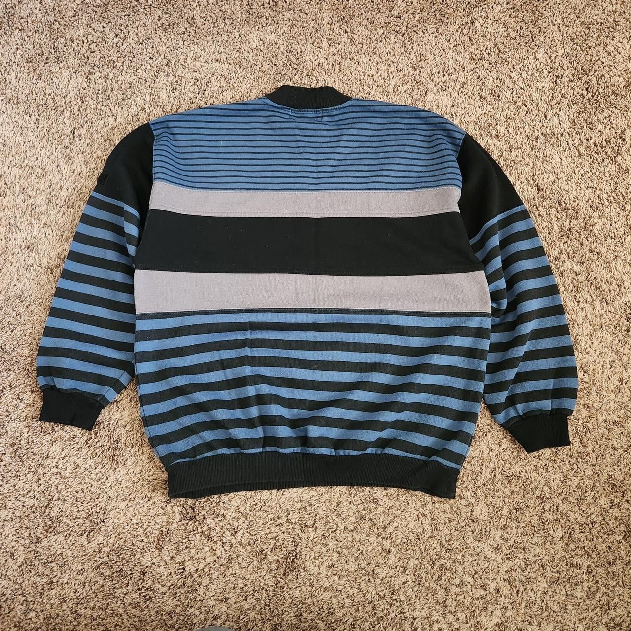 Vintage Striped Pullover Sweatshirt Grandpa Sweater Todaynews Size US L / EU 52-54 / 3 - 6 Thumbnail