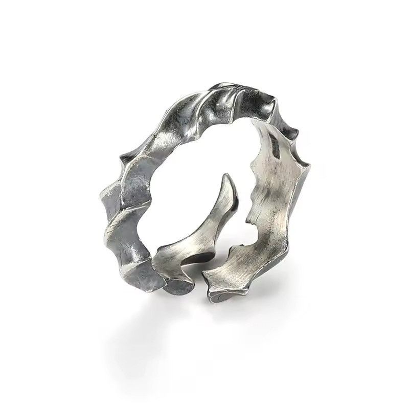 Jewelry 925 Sterling Silver Punk Retro Ring Size ONE SIZE - 1 Thumbnail