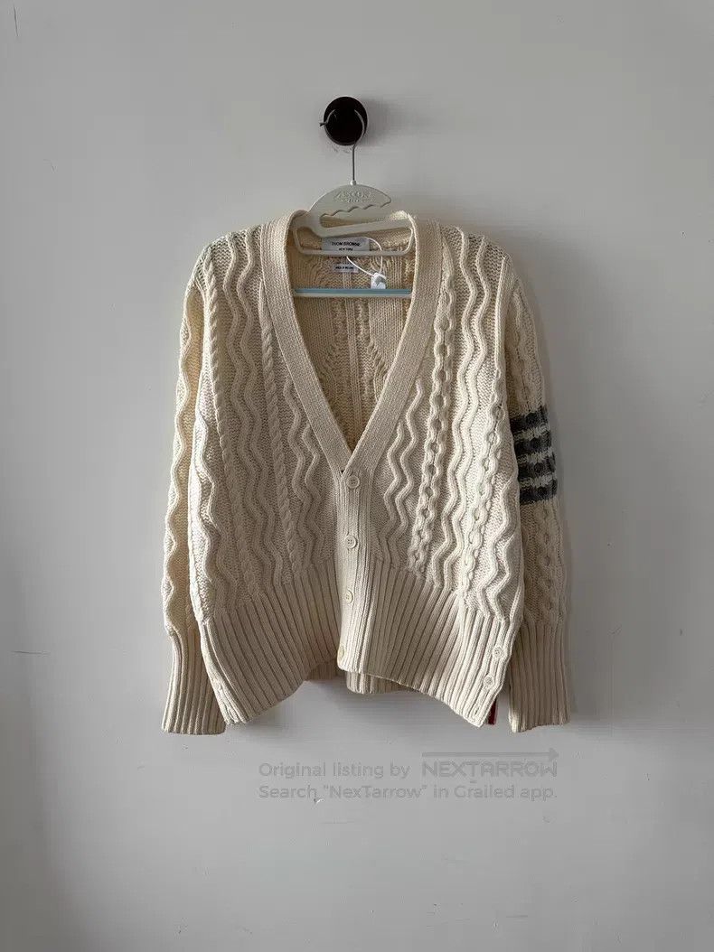 Thom Browne Thom Browne Beige wool cardigan Size US XS / EU 42 / 0 - 1 Thumbnail