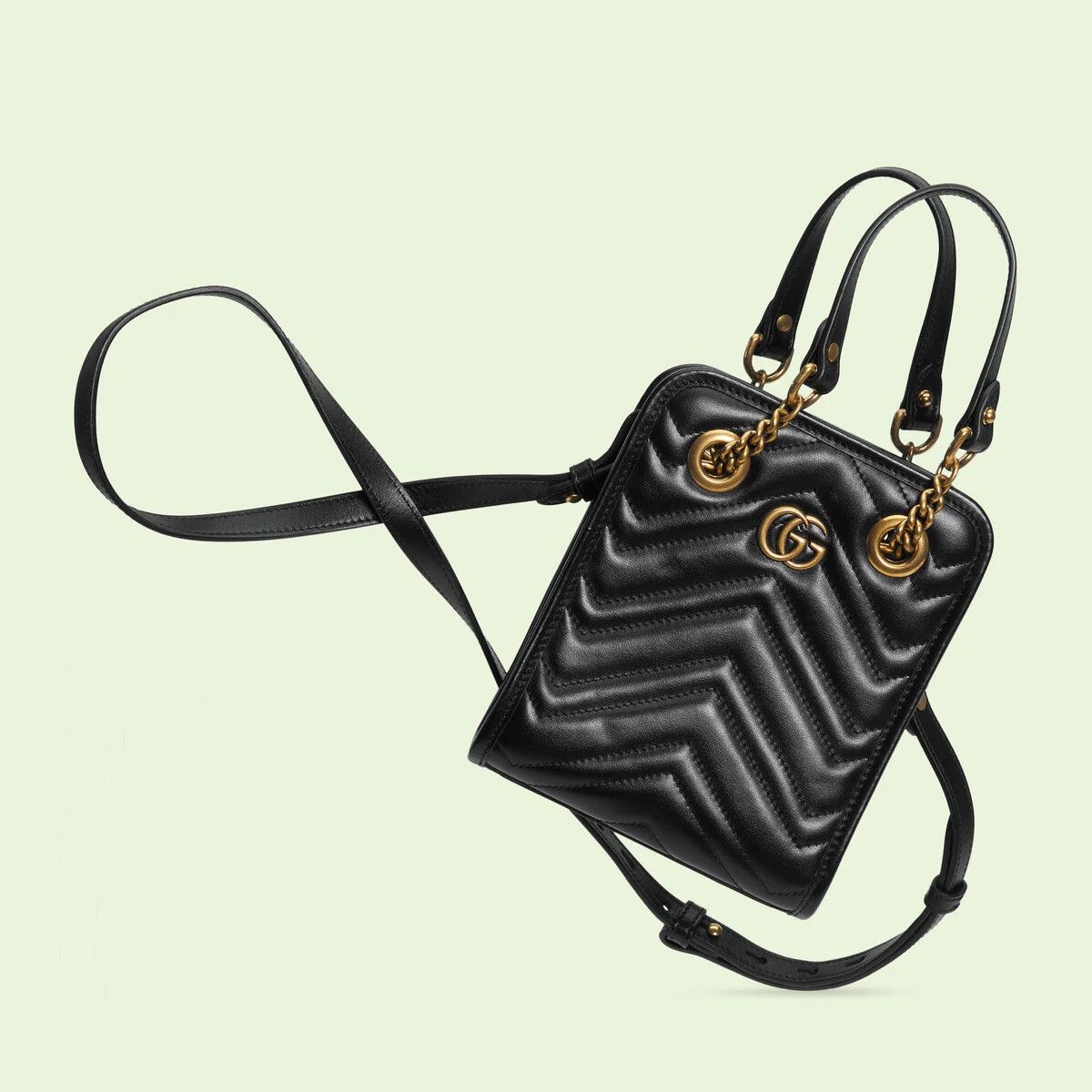 Gucci o1s1wg110225 Size:OS /GG Marmont Matelassé Mini Bag in Black Size ONE SIZE - 5 Thumbnail