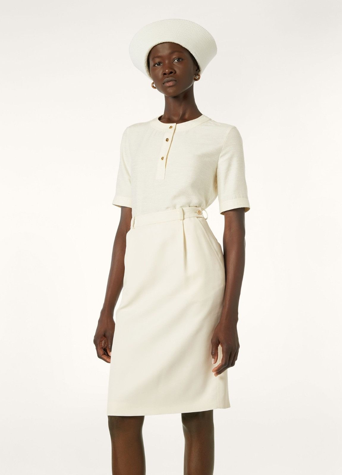 Loro Piana o1srvl11e0526 FAP2867 Jadyn Shirt in Cream Size M / US 6-8 / IT 42-44 - 7 Thumbnail