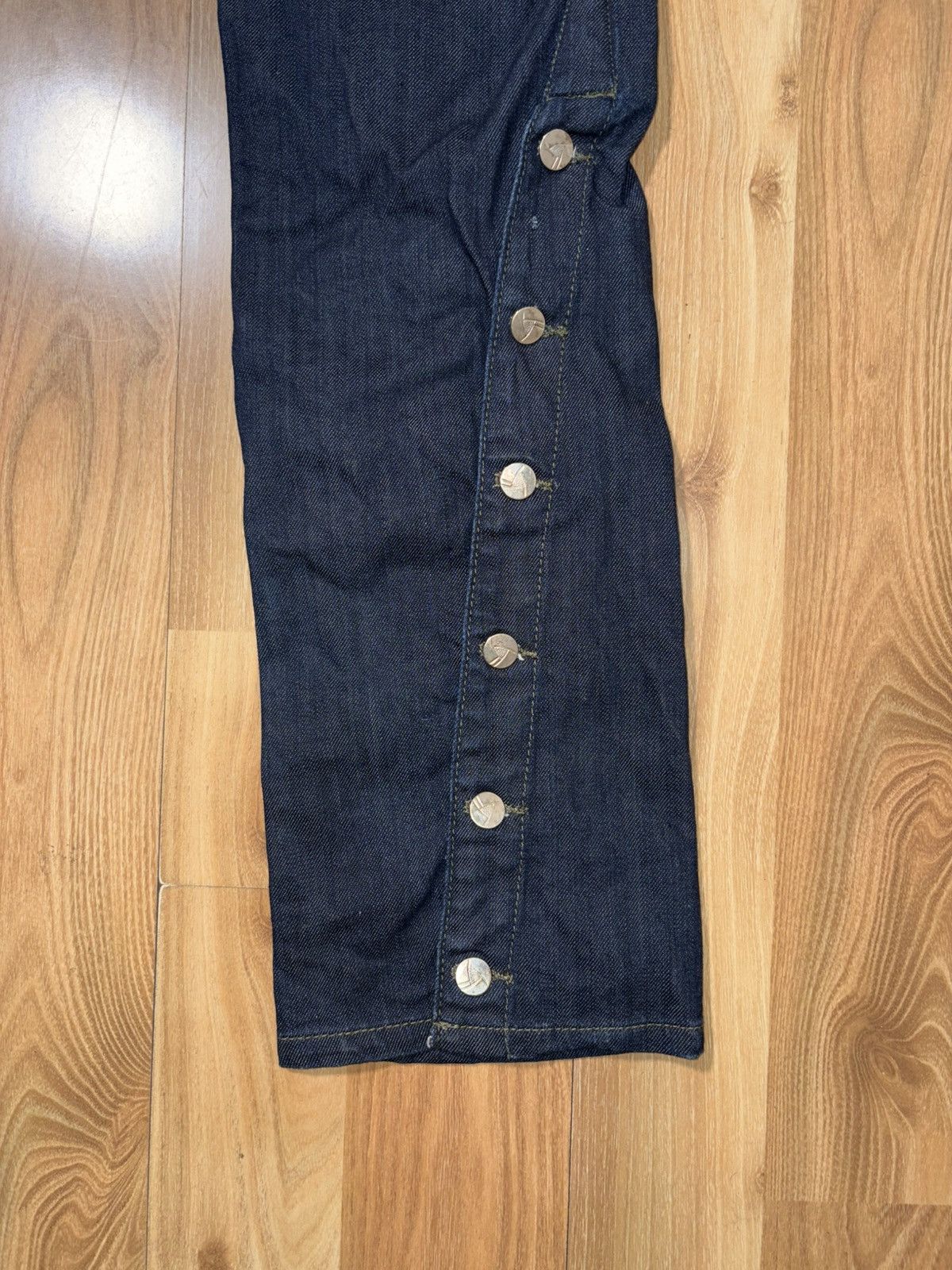 Lee VTG Lee Y2K Snap Button Convertible Flare Jeans Indigo Blue Size US 34 / EU 50 - 11 Thumbnail