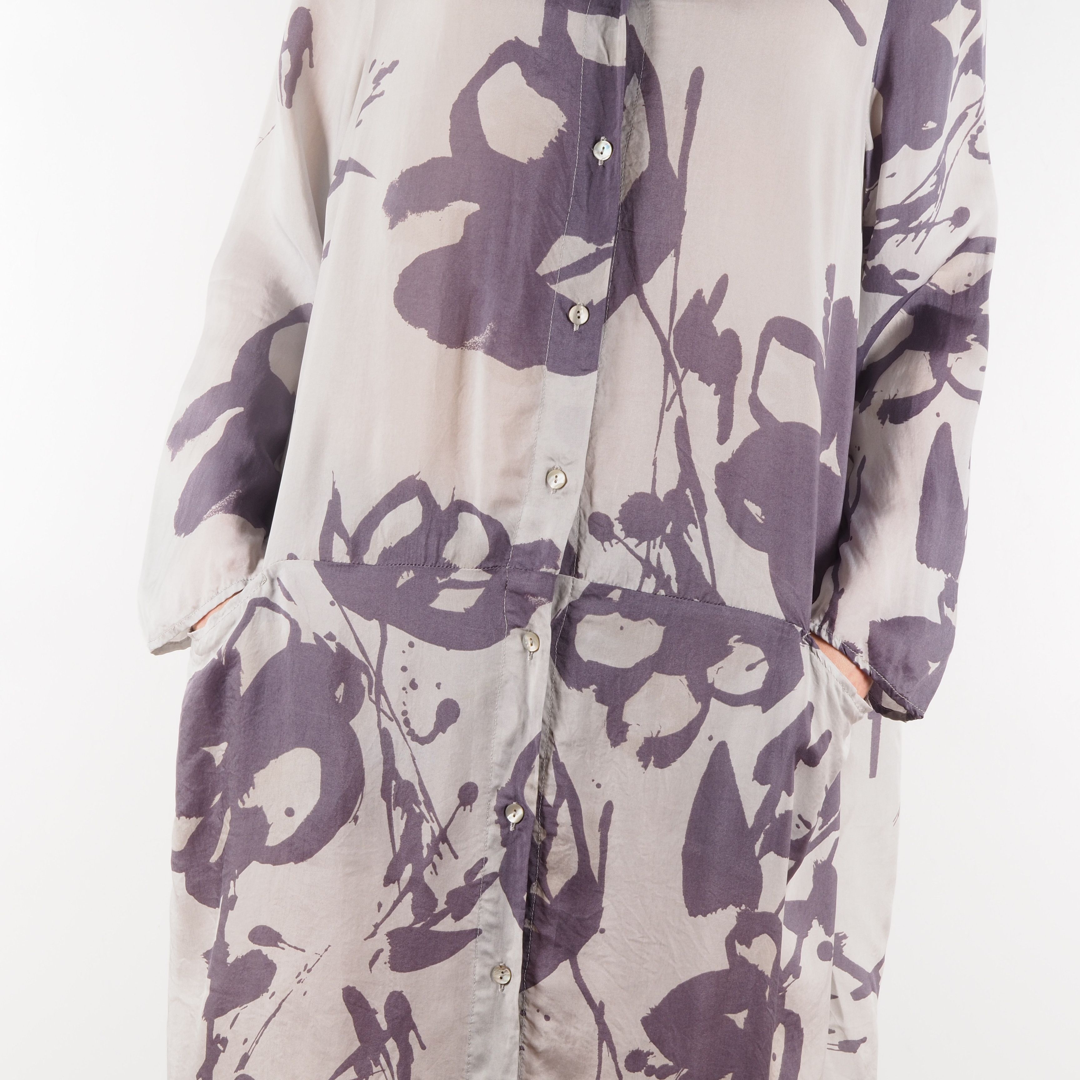 Annette Gortz × Rundholz × Sarah Pacini OSKA Women's Gray Beige Print Tunic Dress Size ONE SIZE - 3 Thumbnail