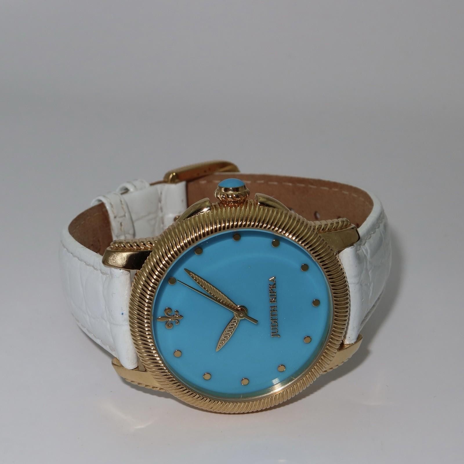 Designer Judith Ripka Beautiful Gold Tone Turquoise Dial Watch Size ONE SIZE - 3 Thumbnail