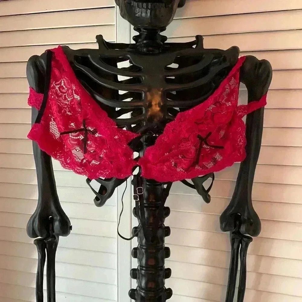 Designer Pink and black lingerie bra Size ONE SIZE - 2 Thumbnail