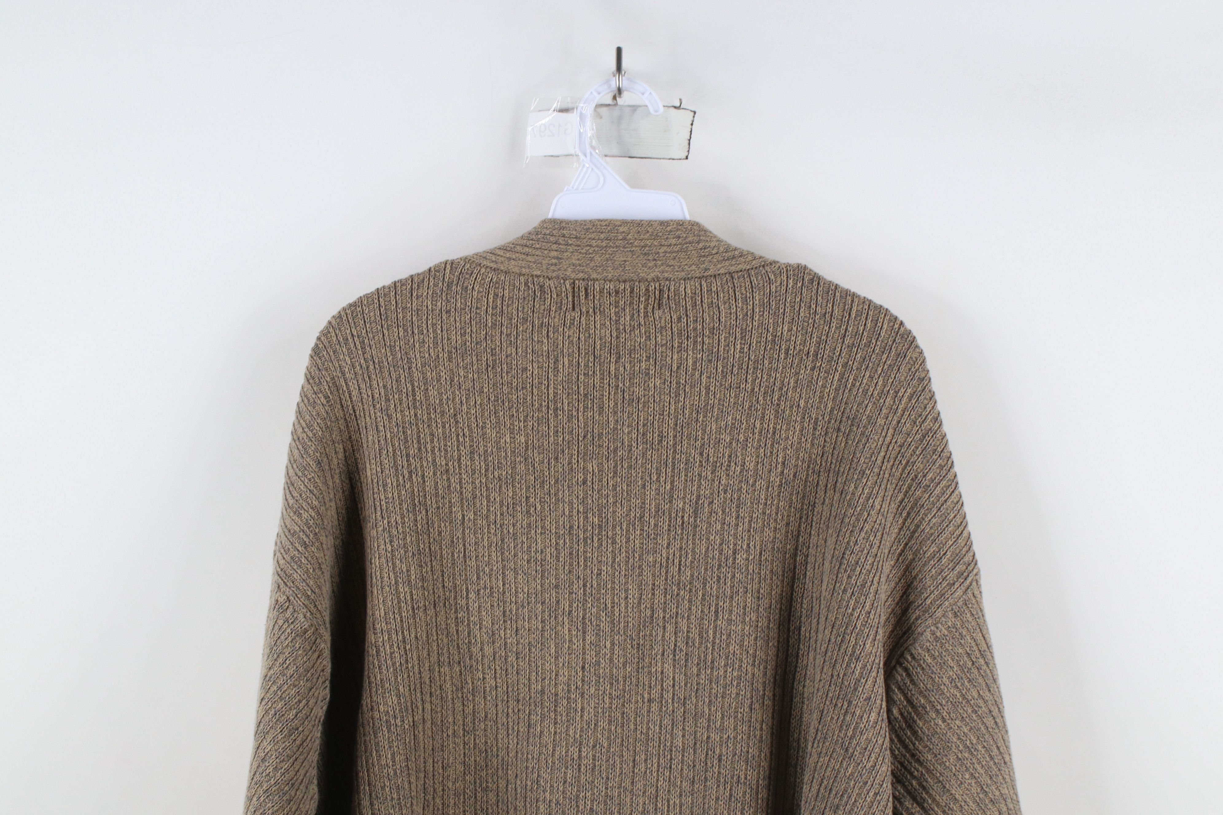 Eddie Bauer × Vintage Vintage 90s Eddie Bauer Ribbed Knit Pullover Sweater Beige Size US XL / EU 56 / 4 - 10 Thumbnail