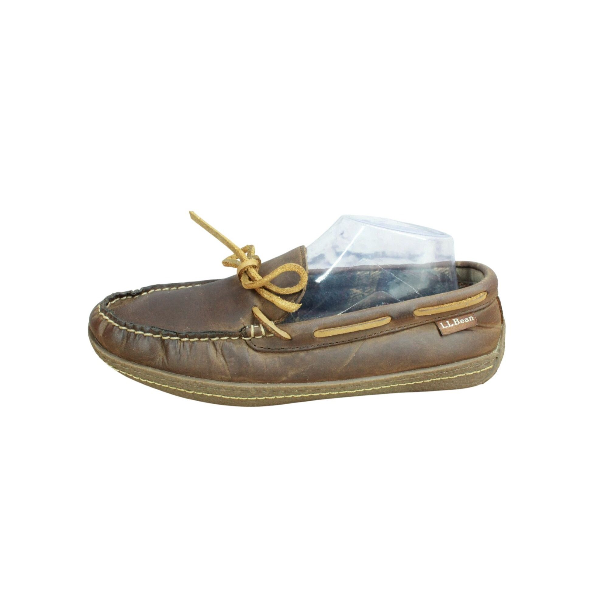 L.L. Bean LL Bean Men’s Brown Leather Flexible Handsewn Flannel-Lined Size US 7 / EU 40 - 1 Thumbnail