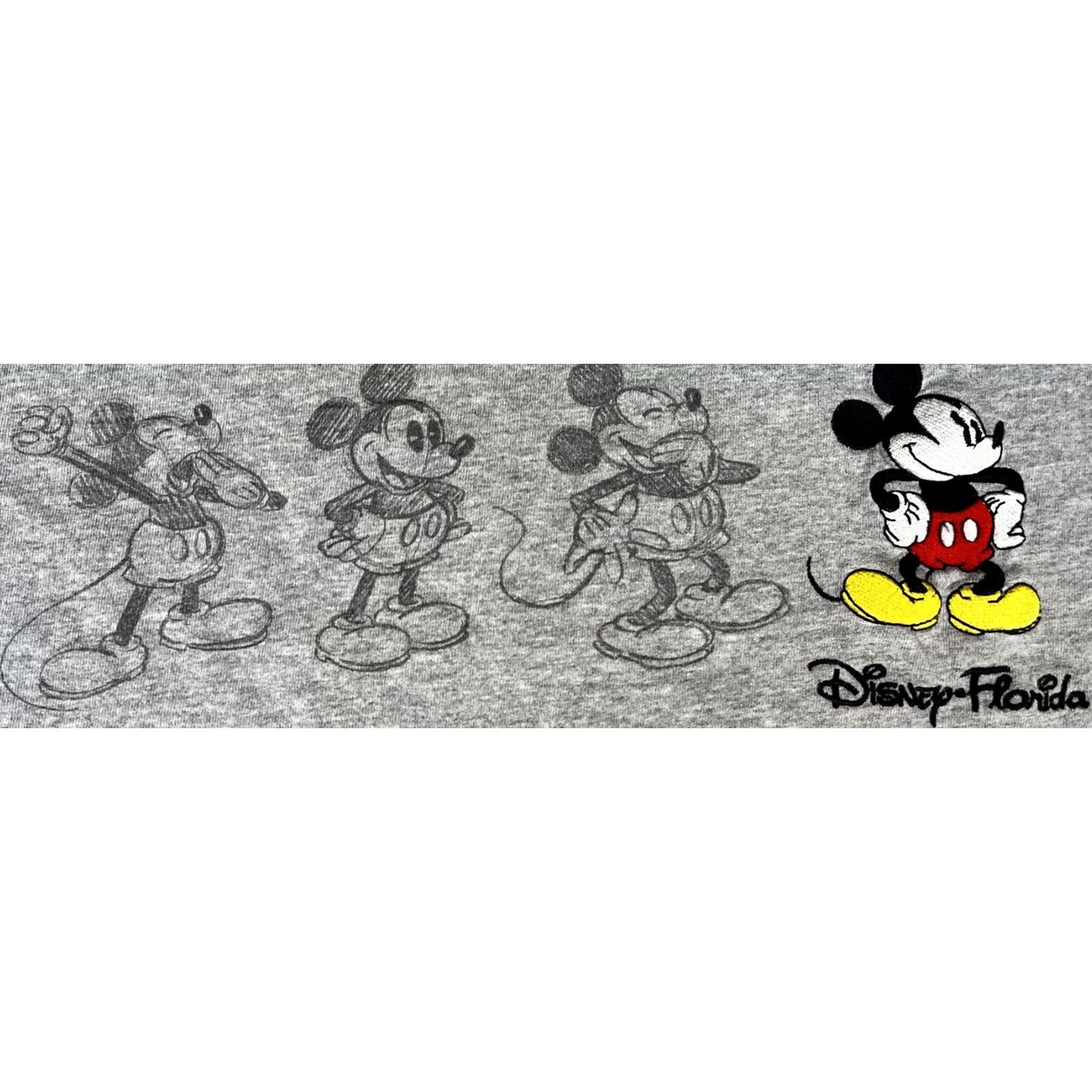 Disney Disney Mickey Mouse Florida Unisex Adult T-Shirt Embroidered XL Gray Cotton Blend Short Sleeve Crew Neck, A d u lt XL (Pre-owned) Size US XL / EU 56 / 4 - 3 Thumbnail