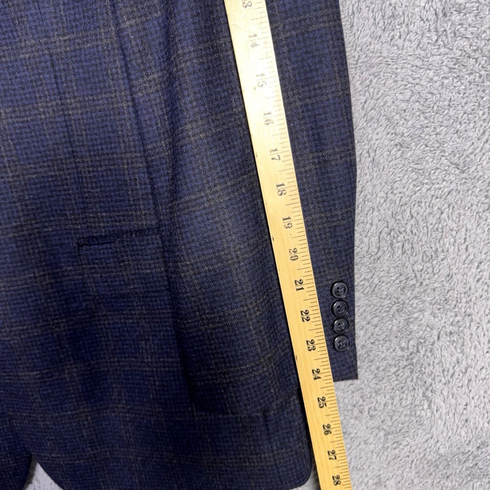 Joseph Abboud Joseph Abboud Blazer Men 42R Sport Coat Wool Windowpane Blue Notch Lapel Modern Vintage? No Size 42R - 6 Thumbnail