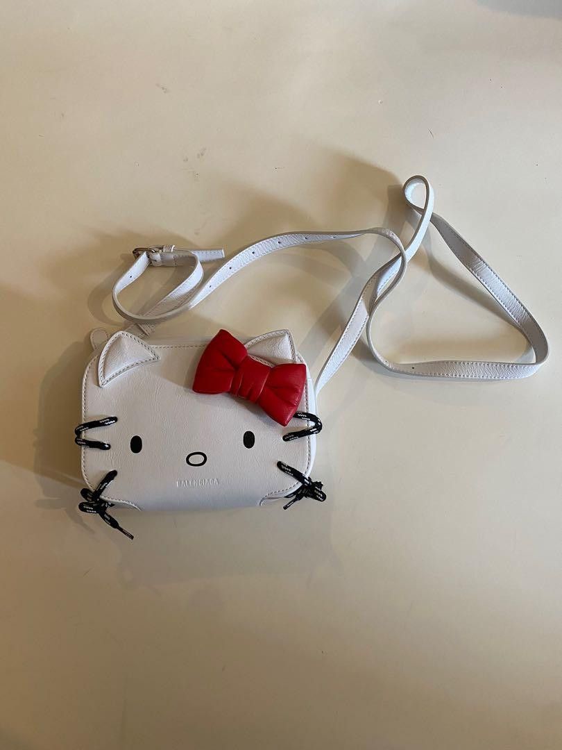 image of Balenciaga X Hello Kitty Everyday Camera Bag in White, Women's
