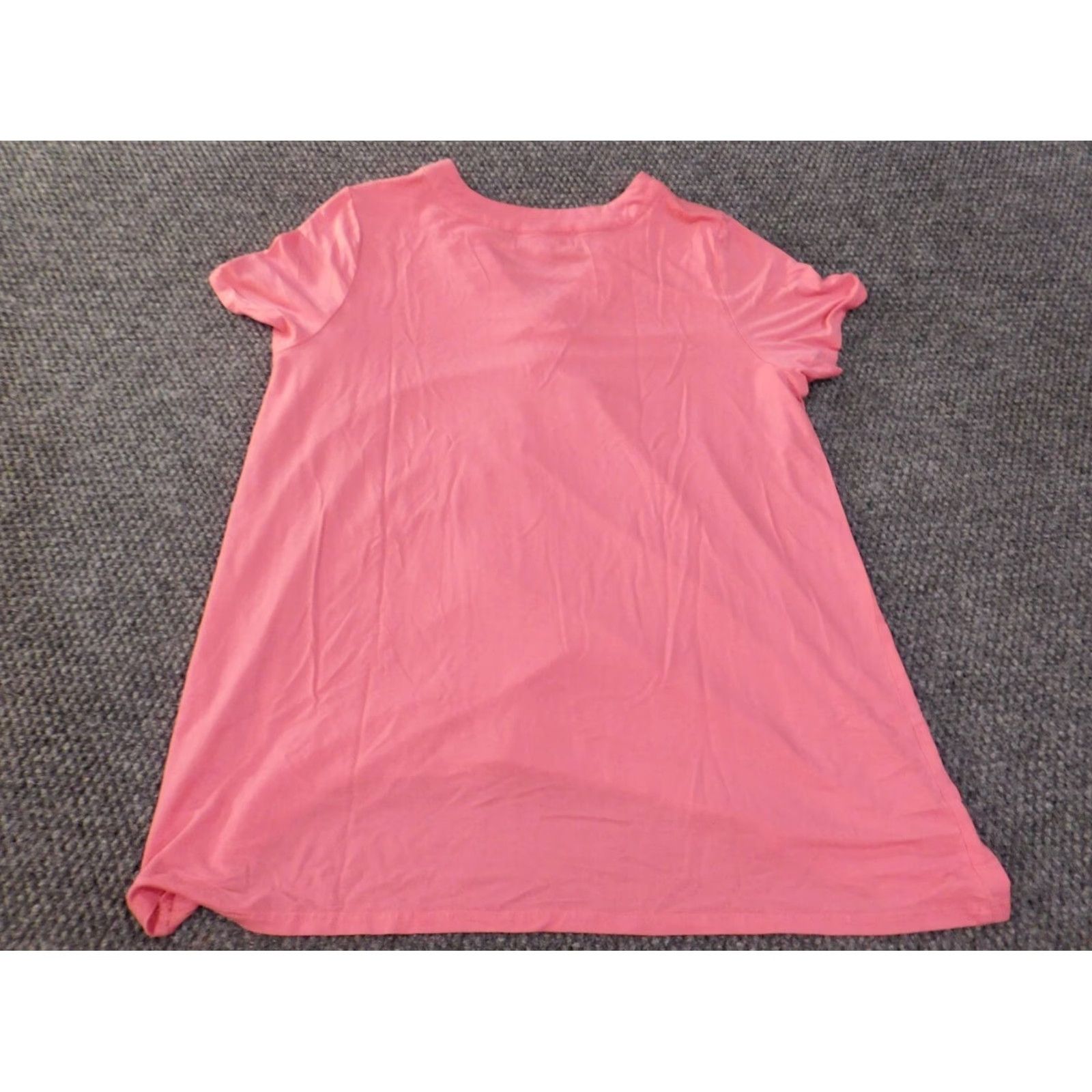 Vintage Laurie Felt Pink V-Neck Pullover Blouse Womens Size 12 Rayon Stretch Casual Short Sleeve Classic 12 Size XL / US 12-14 / IT 48-50 - 7 Thumbnail