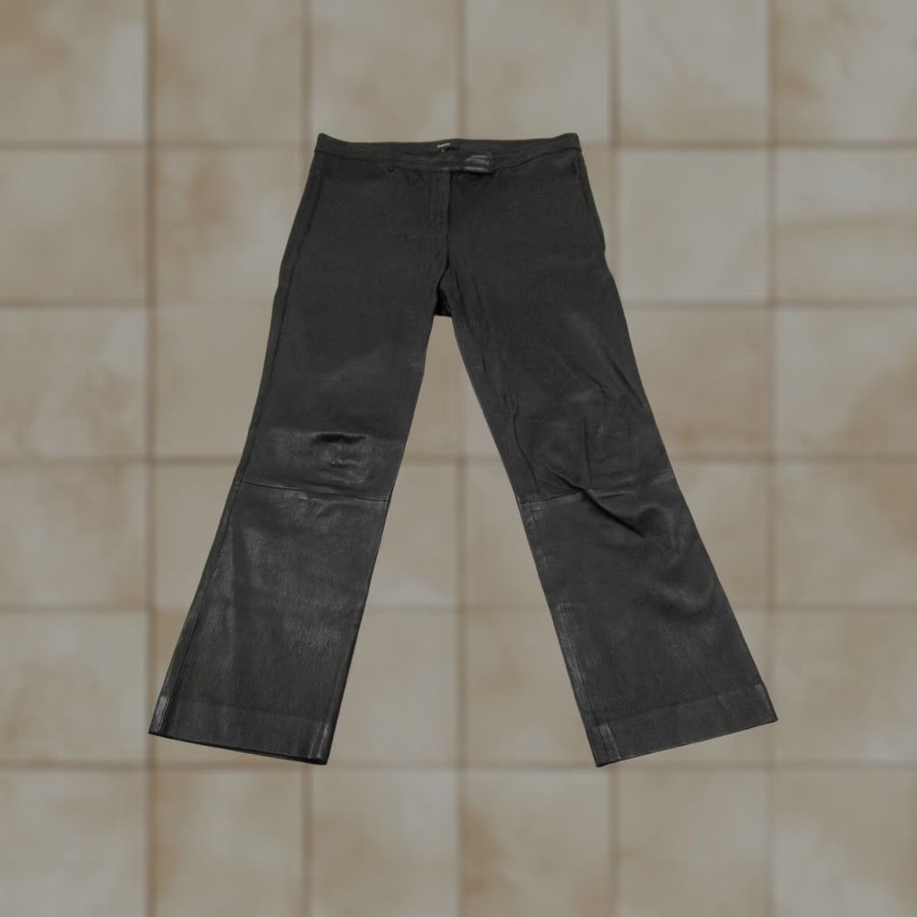 Theory Theory Pants Womens Size 4 Black Leather Cropped Flared Cropped 90s Style Pants Womens Size 27" / US 4 / IT 40 - 1 Thumbnail