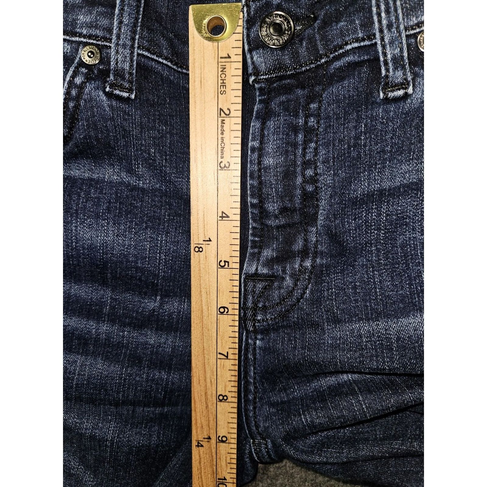 7 For All Mankind 7 For All Mankind Jeans Womens 29 Blue Ankle Skinny Velvet Stripe Stretch Jeans Size 29" - 6 Thumbnail