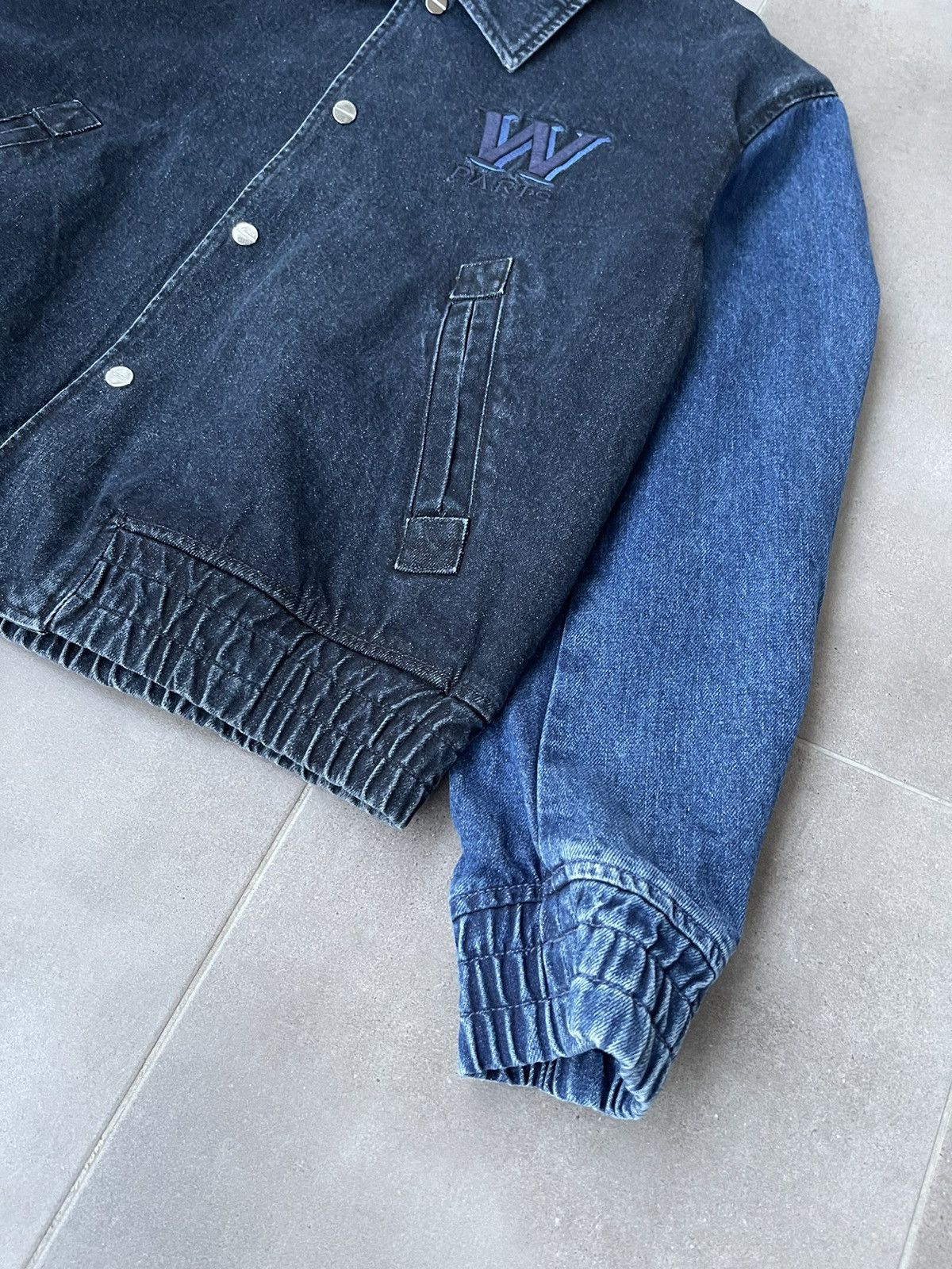 Wooyoungmi !DS! AW23 Wooyoungmi Navy Varsity Denim Jumper Jacket Size US L / EU 52-54 / 3 - 9 Thumbnail