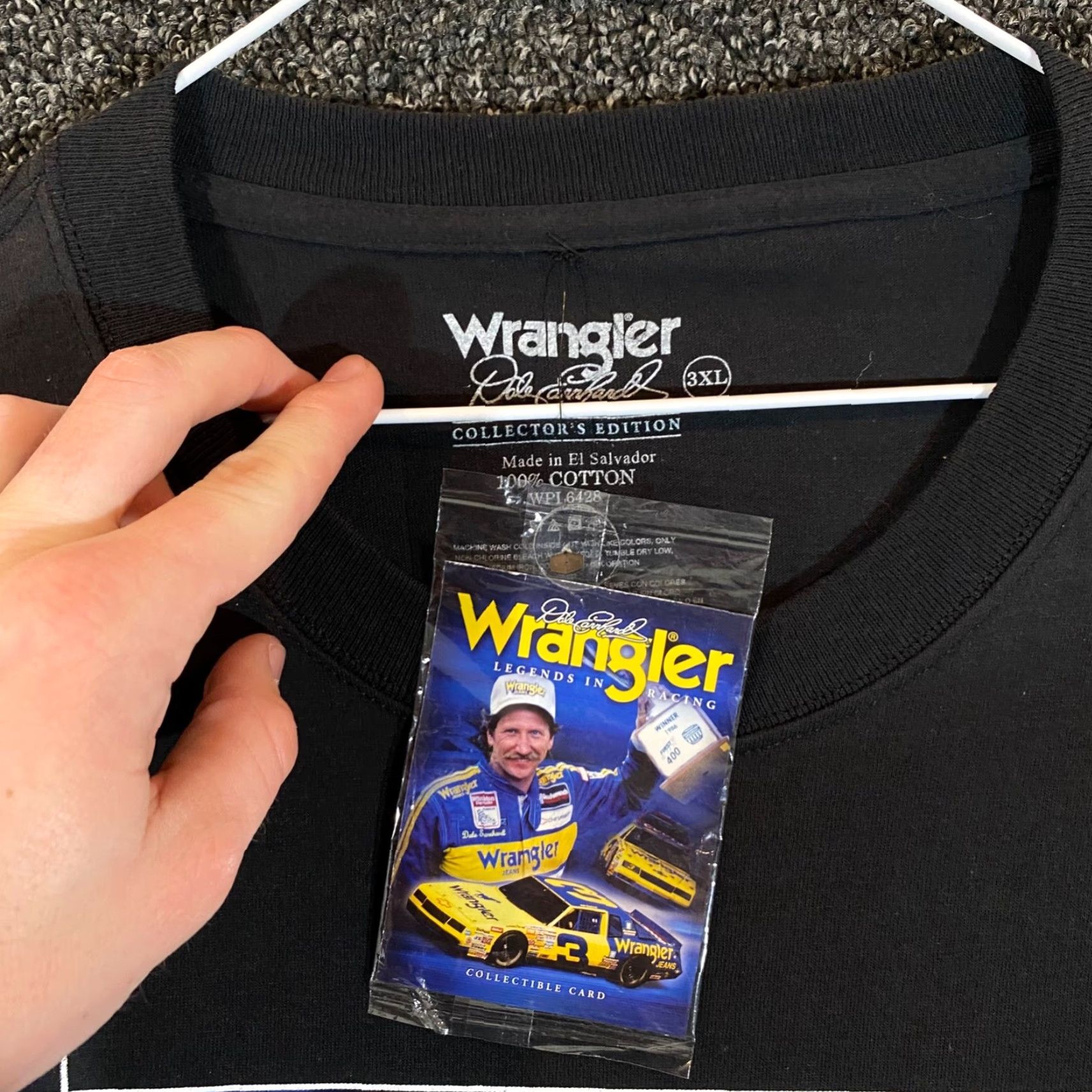 Wrangler Vintage Dale Earnhardt NASCAR T-Shirt Men's 3XL Black Wrangler Logo Crew Neck Collectors Edition Size US XXL / EU 58 / 5 - 3 Thumbnail