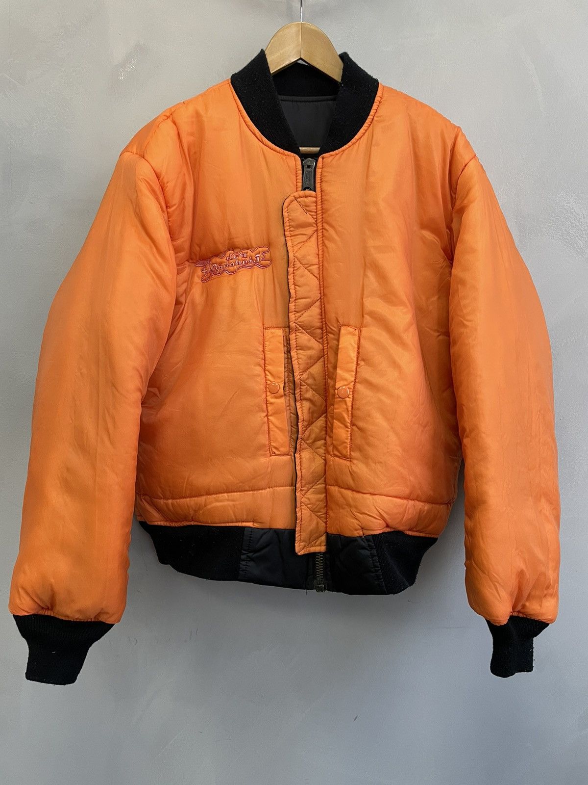 Vintage Vintage USA Chrome Baggy MA-1 Bomber 90s Y2K Size US L / EU 52-54 / 3 - 11 Thumbnail