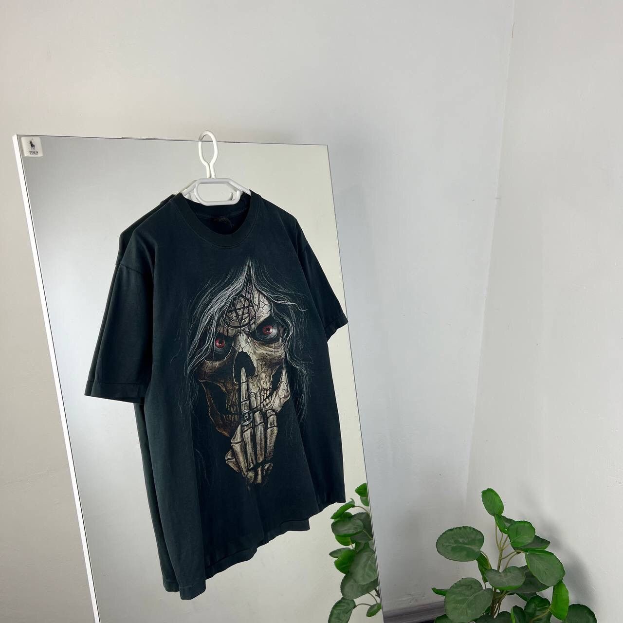 Vintage Vintage 90s Pentagram Skeleton Big Print Rock Skull Size US L / EU 52-54 / 3 - 1 Thumbnail