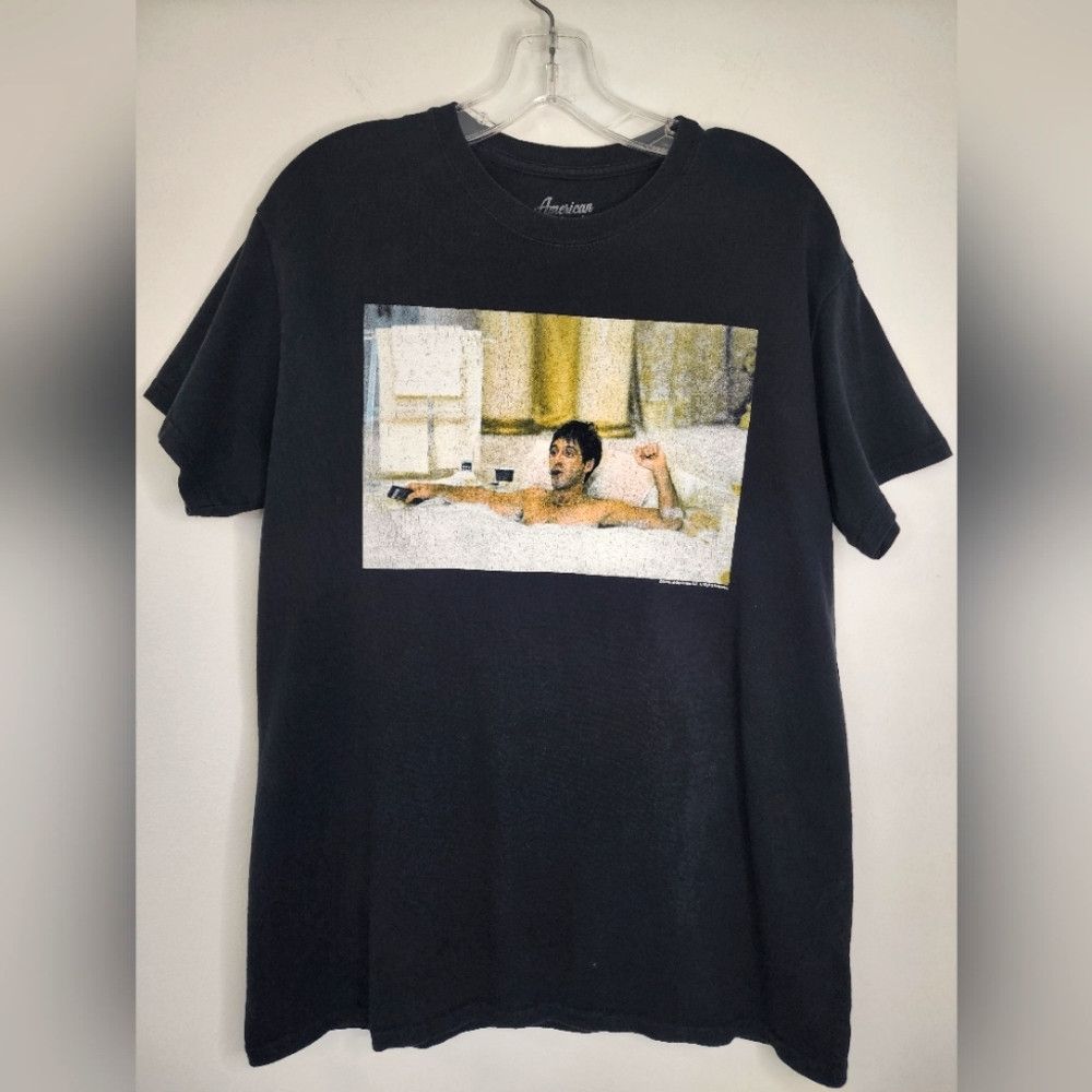 Vintage American Classic Black Tagless Tee Scarface Movie Shirt Size US M / EU 48-50 / 2 - 1 Thumbnail