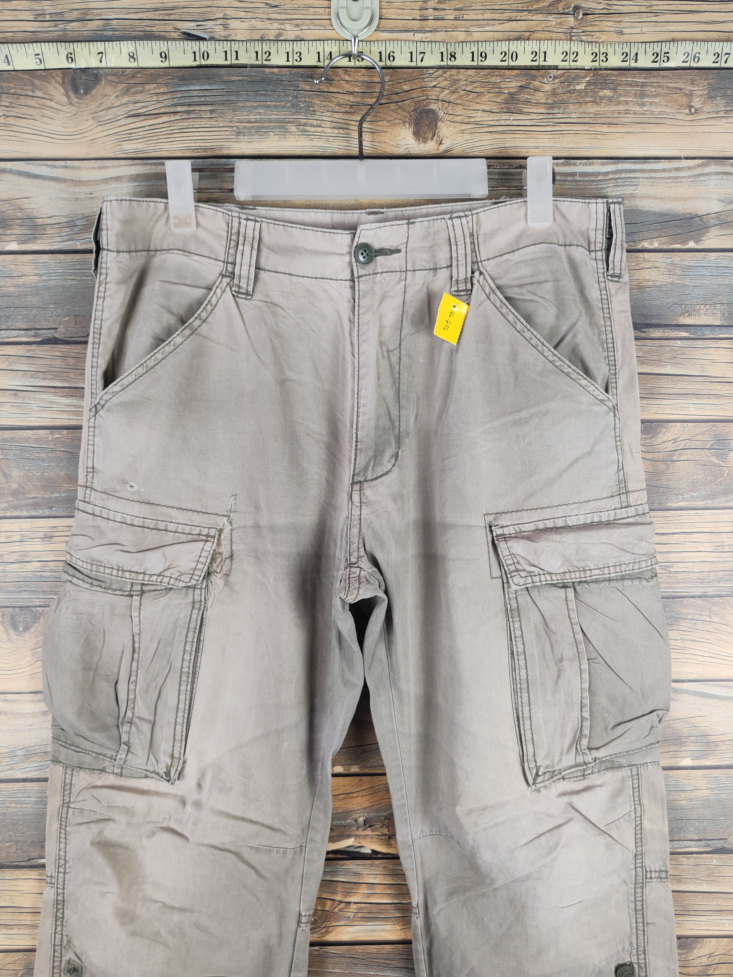 Japanese Brand DL Topvalu Beige Multipocket Cargo Pants #sp46-256T Size US 32 / EU 48 - 2 Thumbnail