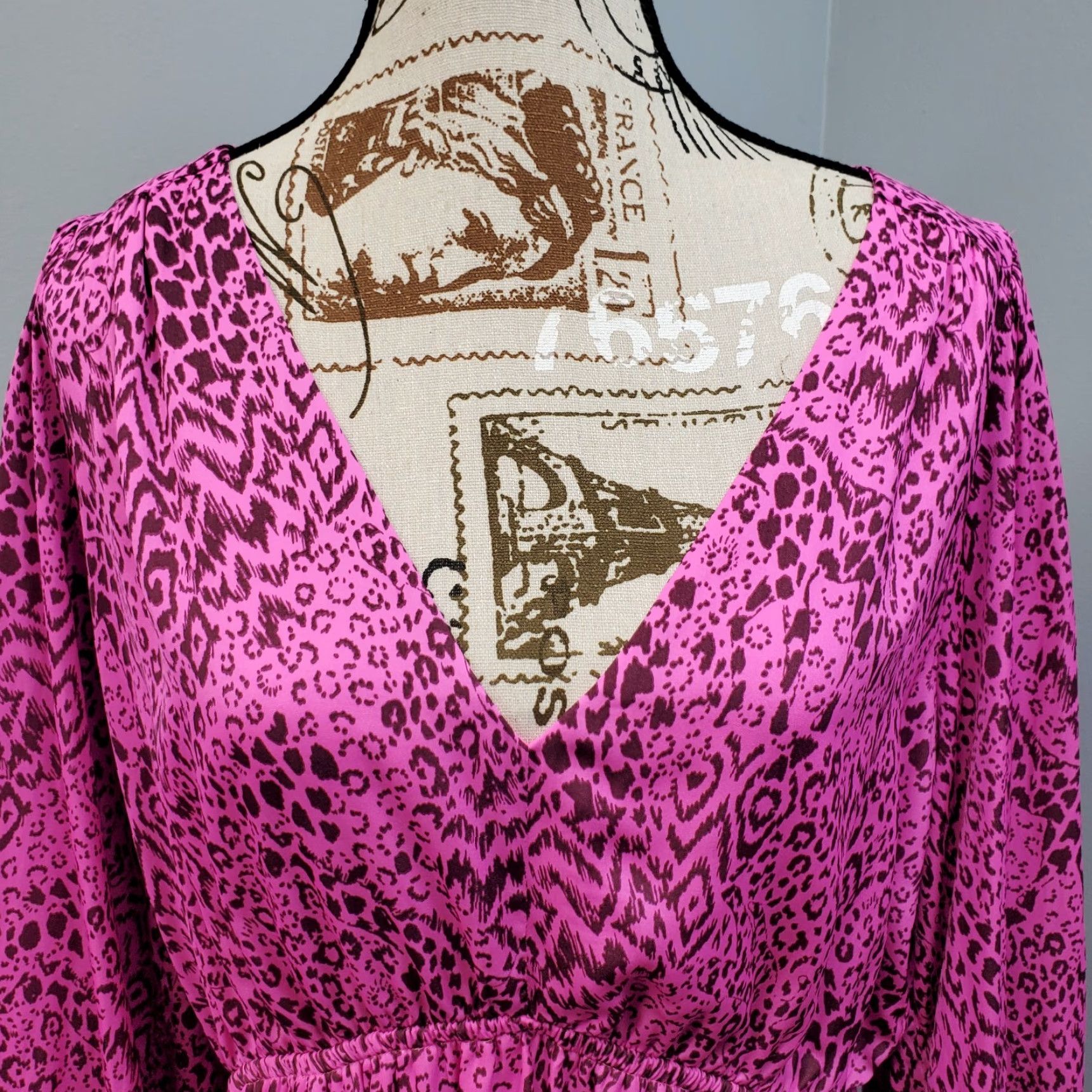 Lilly Pulitzer Lilly Pulitzer Dress Womens 16 Multi Cheetah Print Balloon Sleeve V Neck Midi Sheath Size XXL / US 16-18 / IT 52-54 - 6 Thumbnail