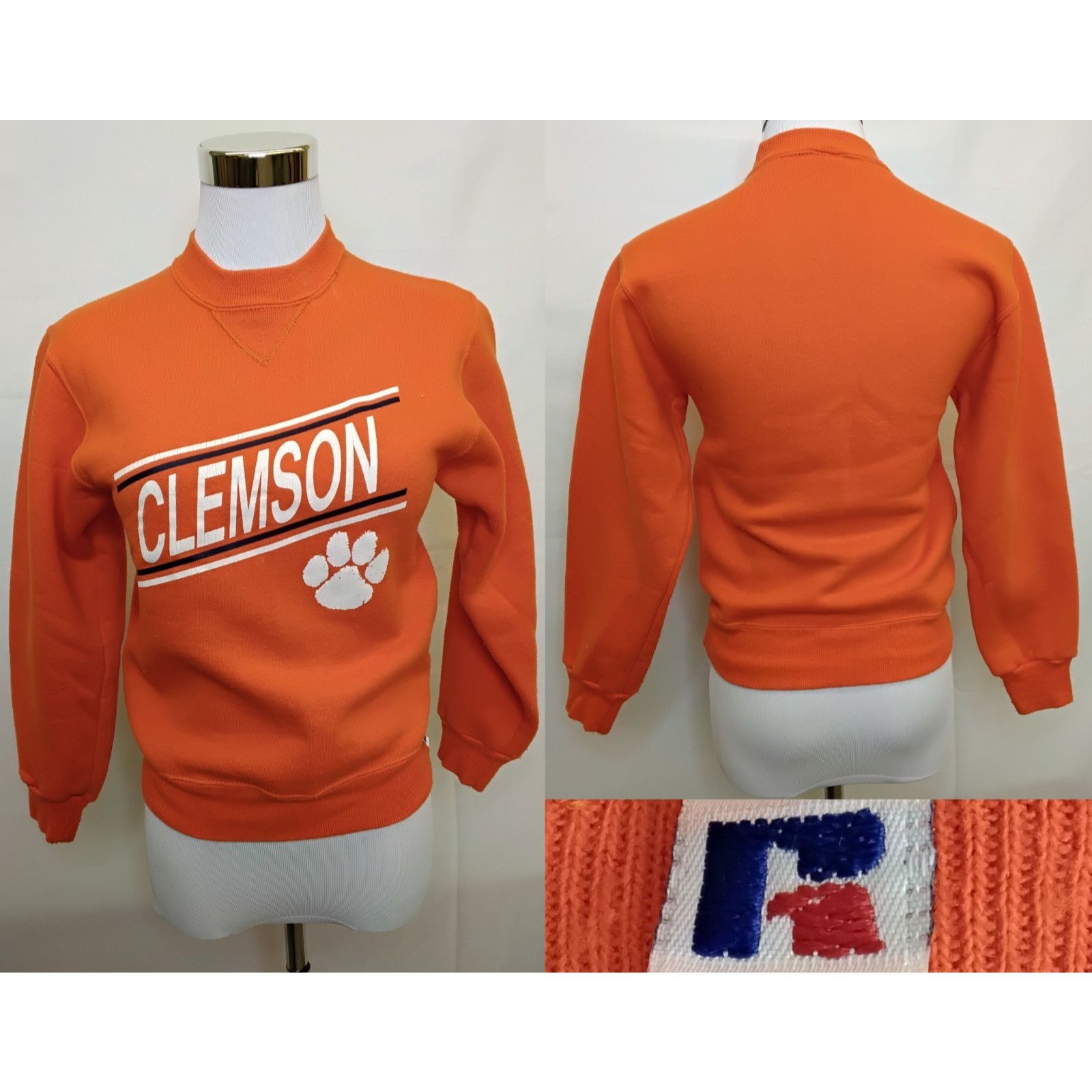 Russell Athletic Clemson University Tigers VTG Crewneck Sweatshirt Women's S Size S / US 4 / IT 40 - 1 Thumbnail