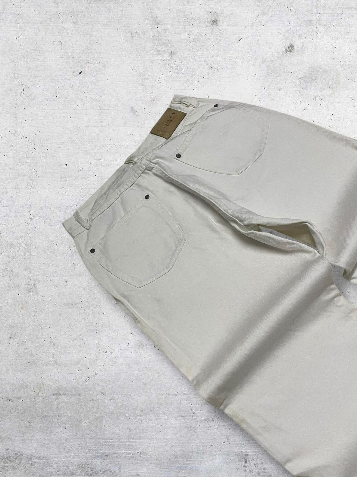 Celine VINTAGE CELIN PARIS DESIGNER 90S CLEAN WHITE BAGGY DENIM Size US 28 / EU 44 - 15 Thumbnail