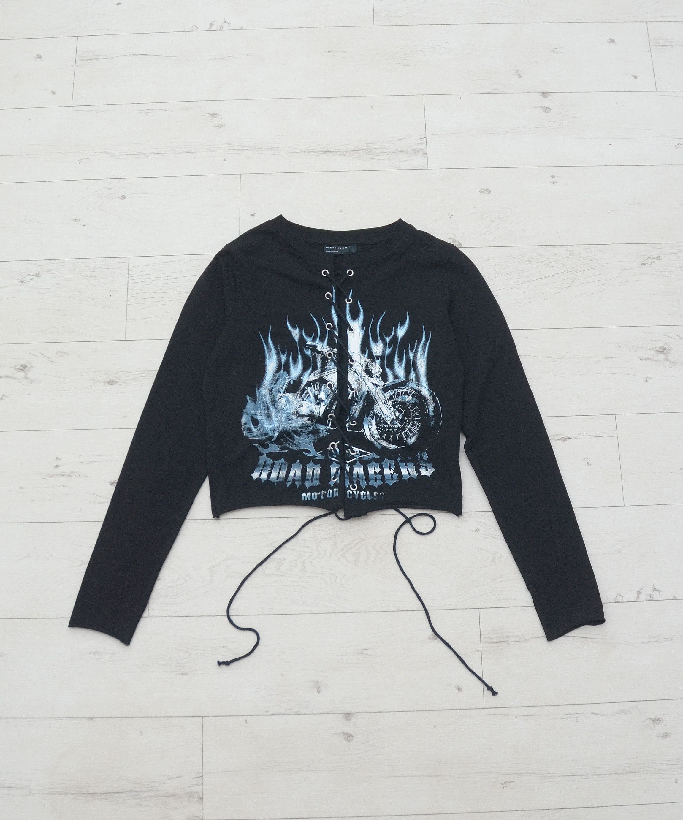 Asos × Vintage ASOS DESIGN Long sleeve top lace up and Rock Graphic Y2K Size US M / EU 48-50 / 2 - 3 Thumbnail