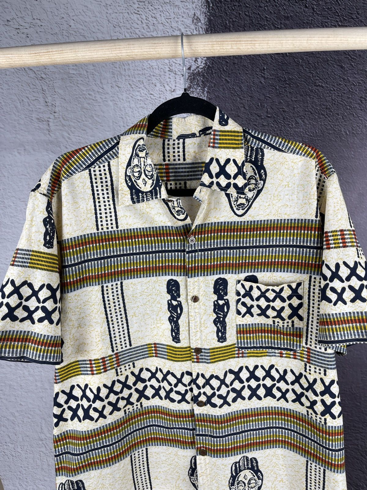 Vintage Vintage Egyptian Pharaoh pattern ss shirt Hawaiian Size US L / EU 52-54 / 3 - 9 Thumbnail