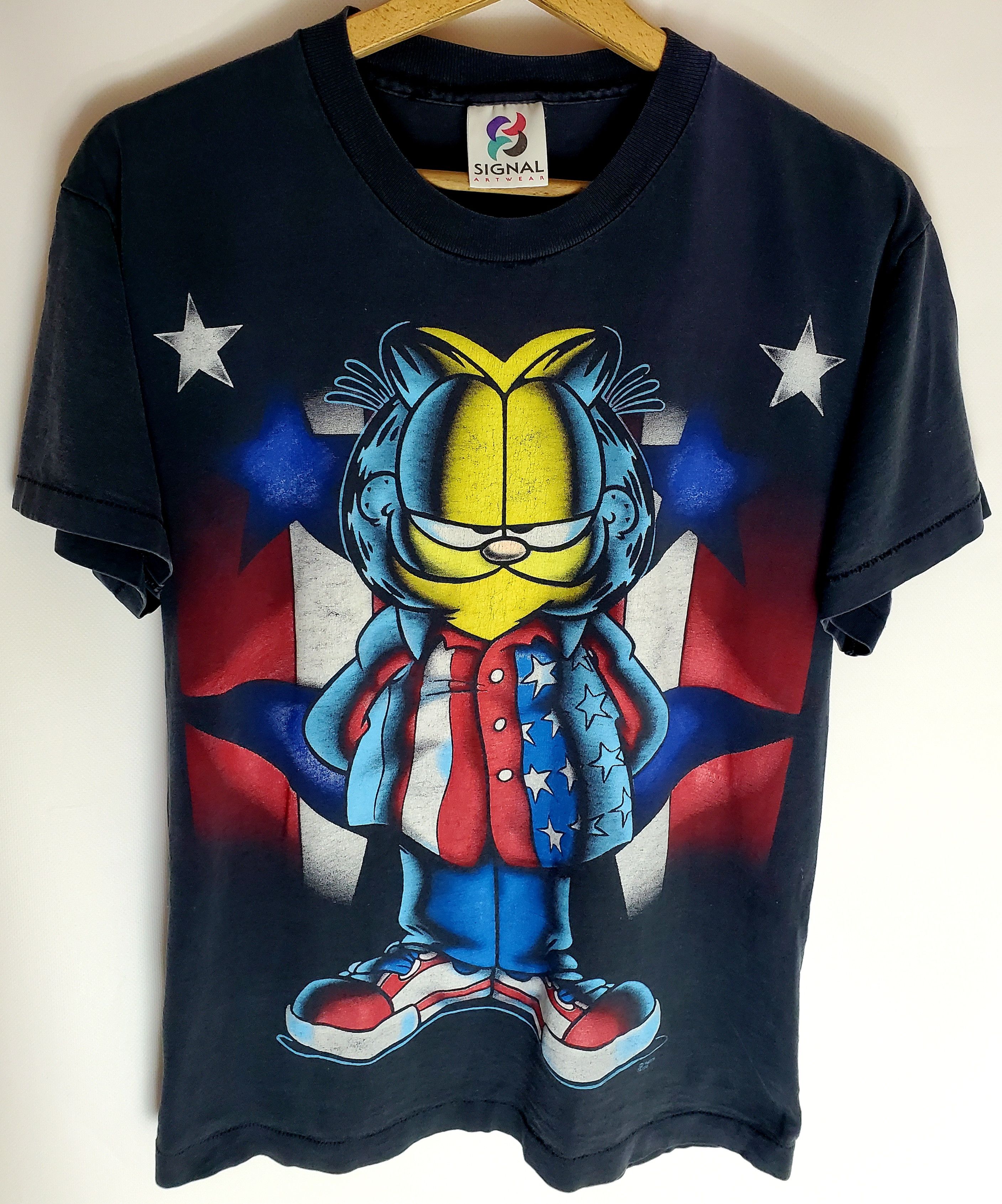 Vintage Vtg Garfield Double Sided Uncle Sam AOP 90s President Small Size US S / EU 44-46 / 1 - 1 Thumbnail