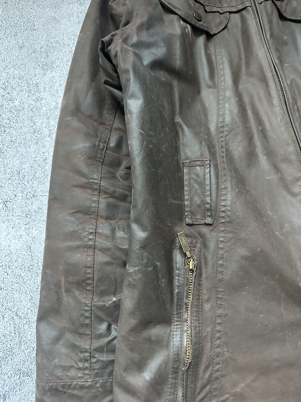 Barbour Vintage Wax Barbour Zip Jacket Distressed Fit Brown Size L / US 10 / IT 46 - 5 Thumbnail