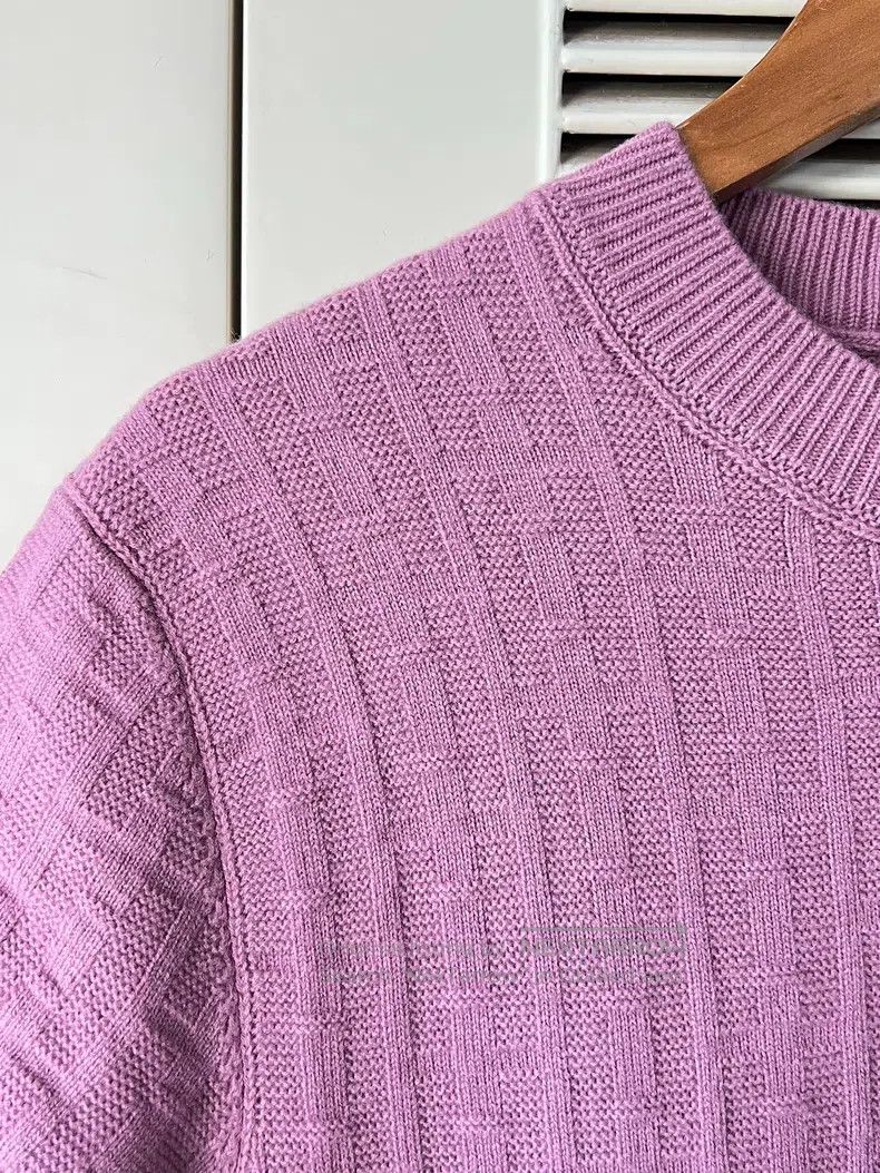 Hermes Hermes Pink knitted dress, 100% pure wool fabric, short sl Size XS / US 0-2 / IT 36-38 - 4 Thumbnail