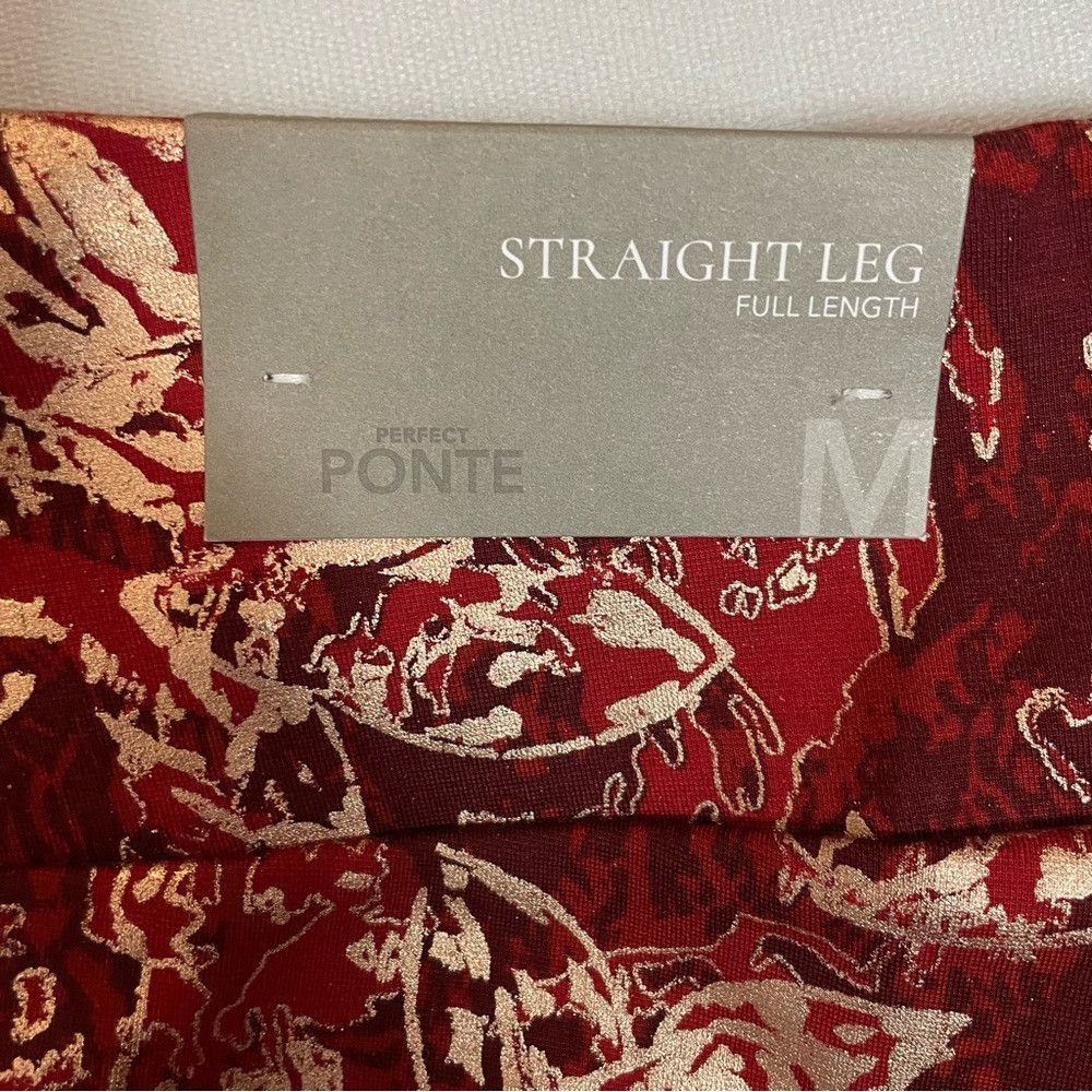 Other NWT New Soft Surroundings Perfect Ponte Straight Leg Red Se Size 32" / US 10 / IT 46 - 9 Thumbnail