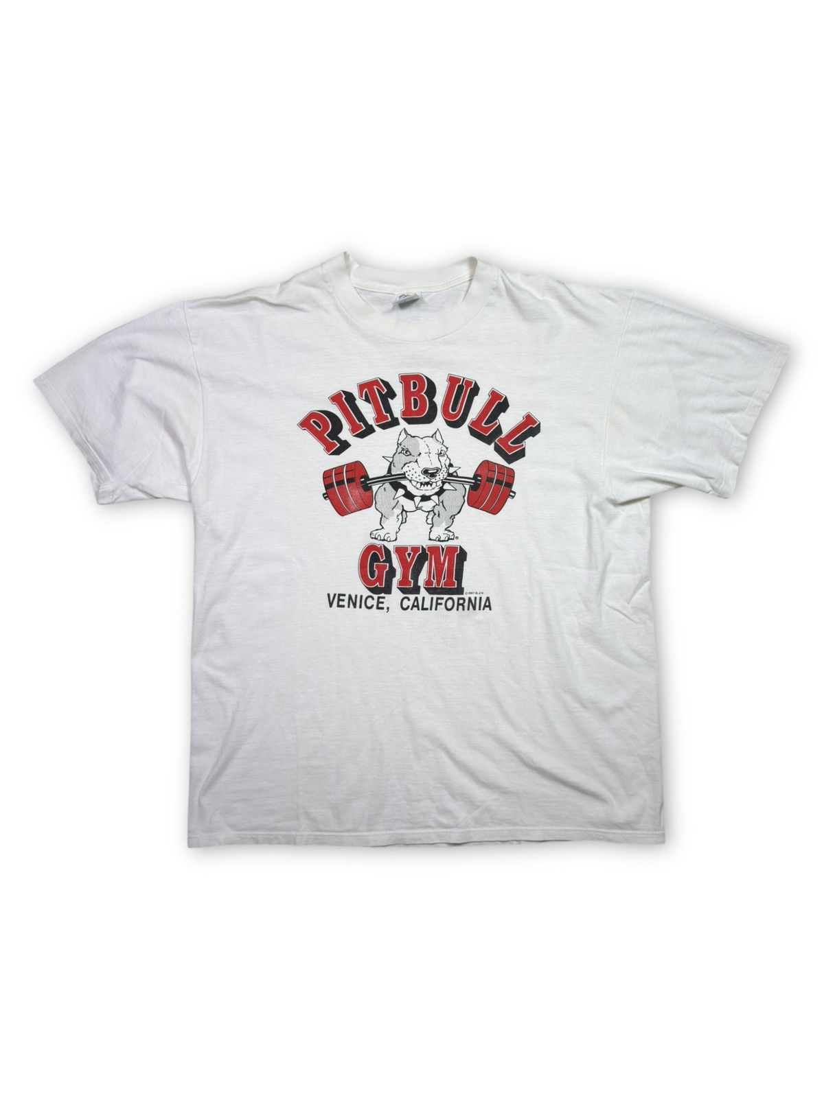 Vintage *RARE* 1986 PITBULL GYM BODYBUILDING VENICE CALIFORNIA TREN Size US XL / EU 56 / 4 - 1 Thumbnail