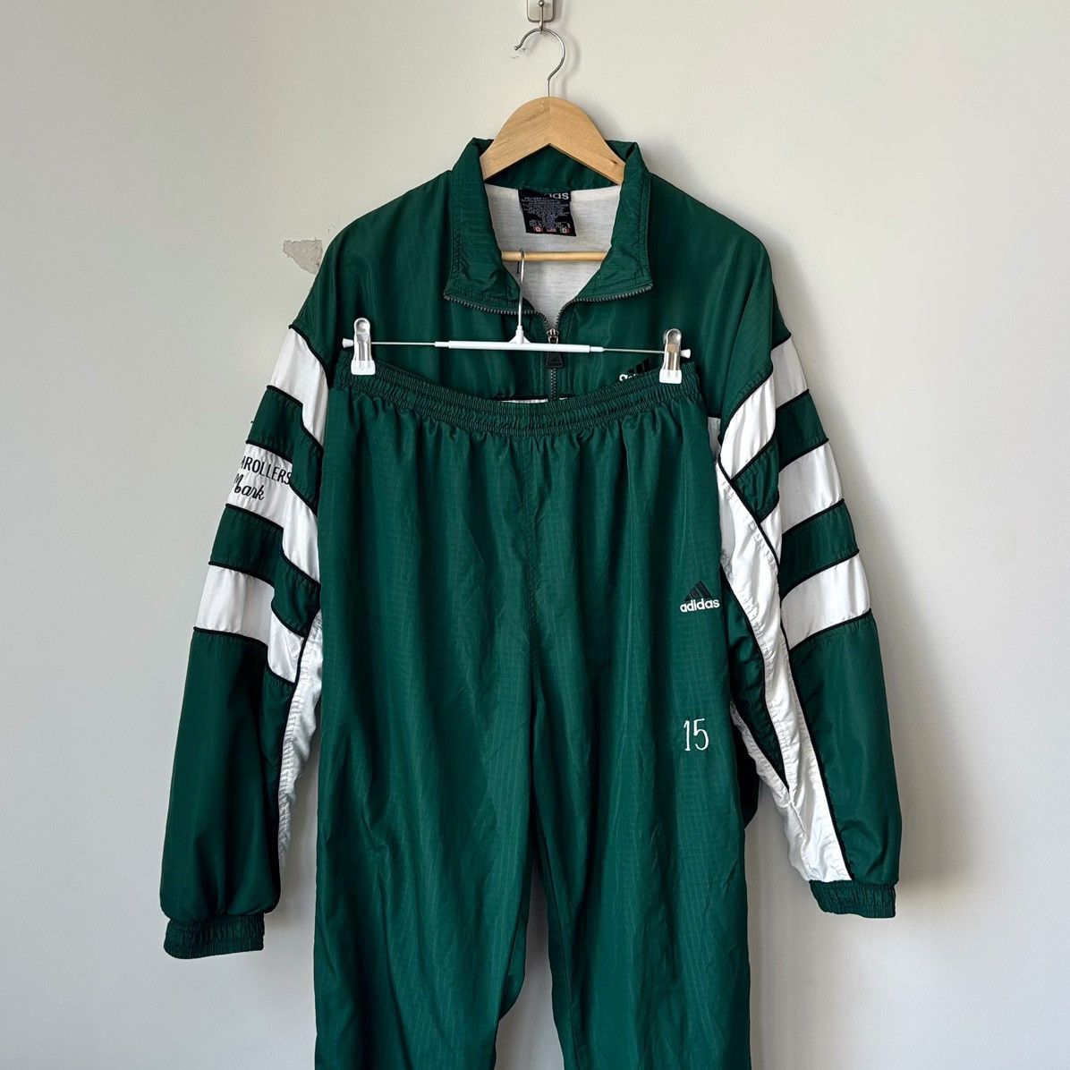 Adidas Vintage 90s Tracksuit Set Windbreaker Jacket Pants Pair Size US L / EU 52-54 / 3 - 1 Thumbnail