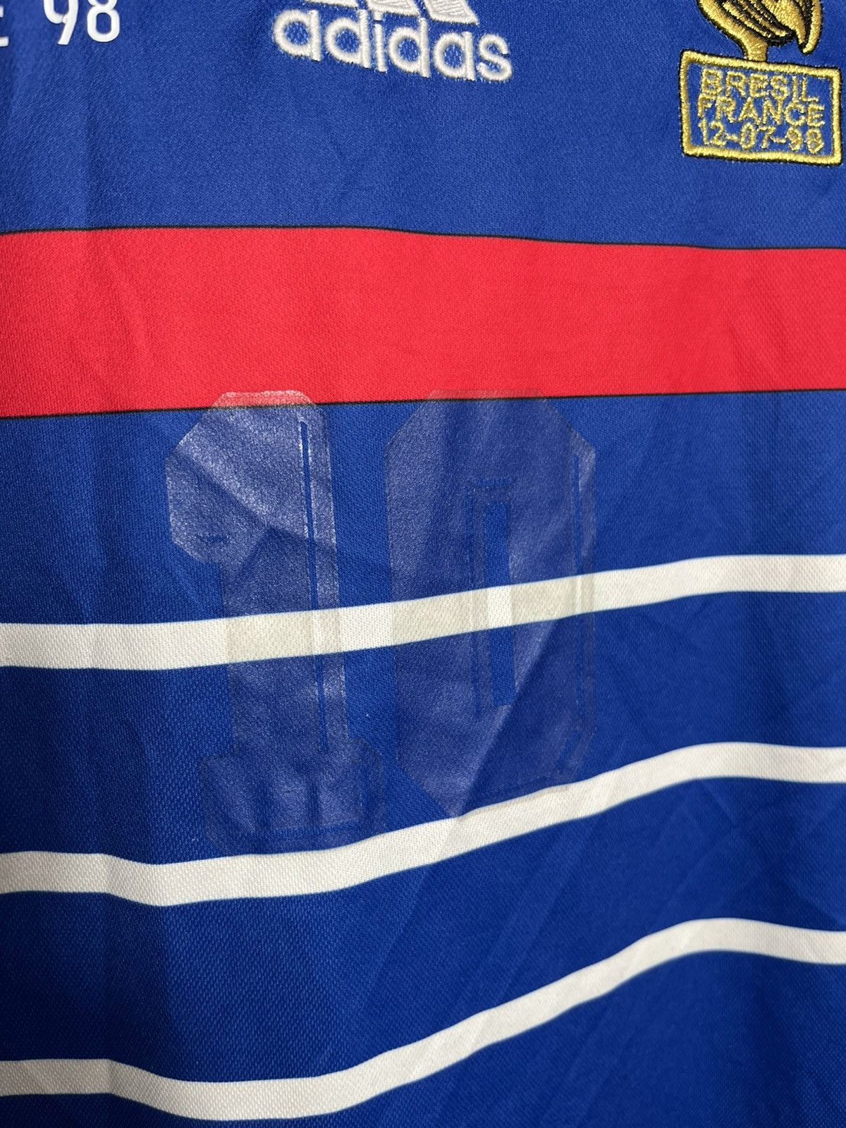 Adidas France 1998 World Cup Final Shirt FIFA REPLICA retro Zidane Size US M / EU 48-50 / 2 - 6 Thumbnail