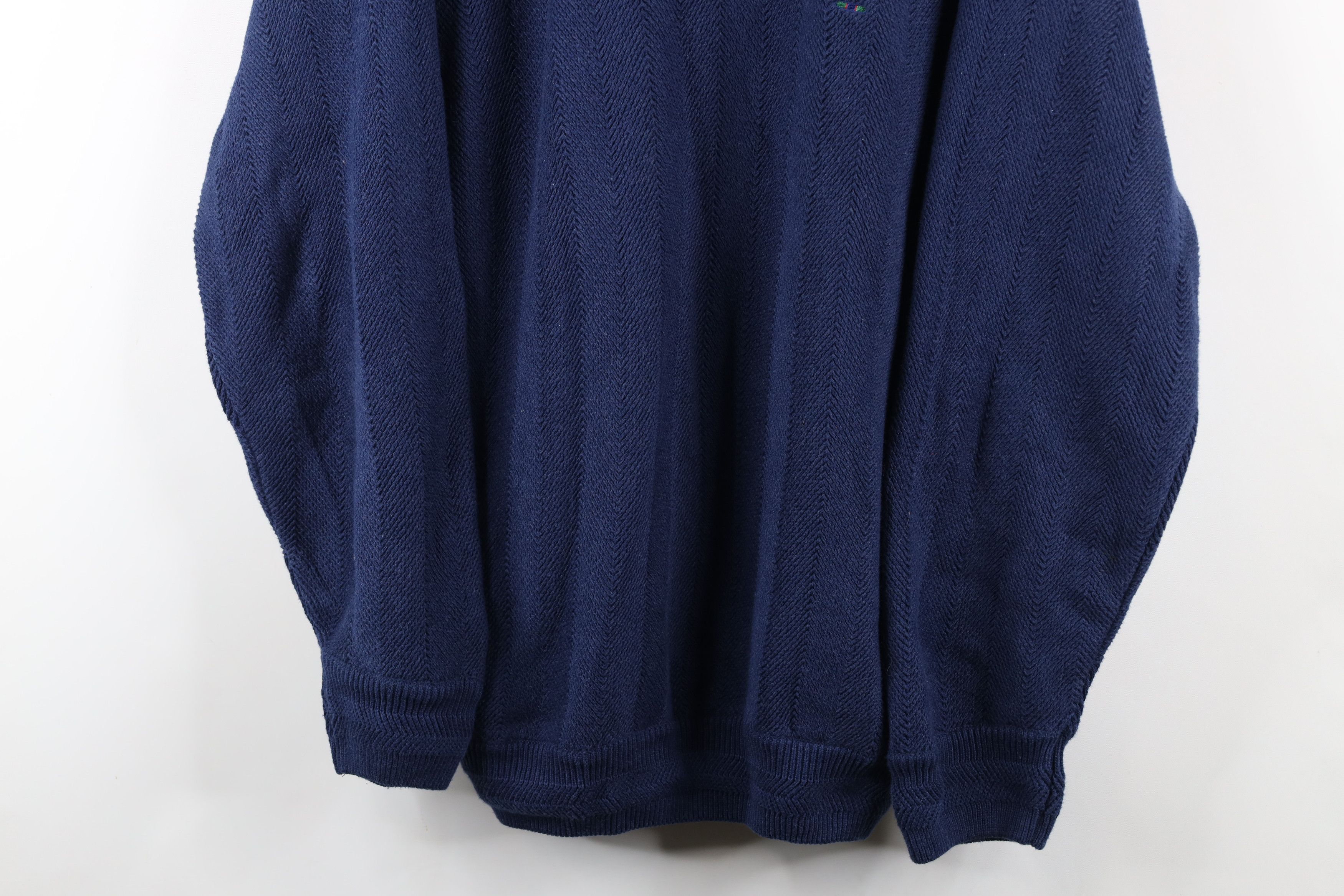Vintage Vintage 90s Streetwear Fit Herringbone Knit Crewneck Sweater Size US L / EU 52-54 / 3 - 3 Thumbnail
