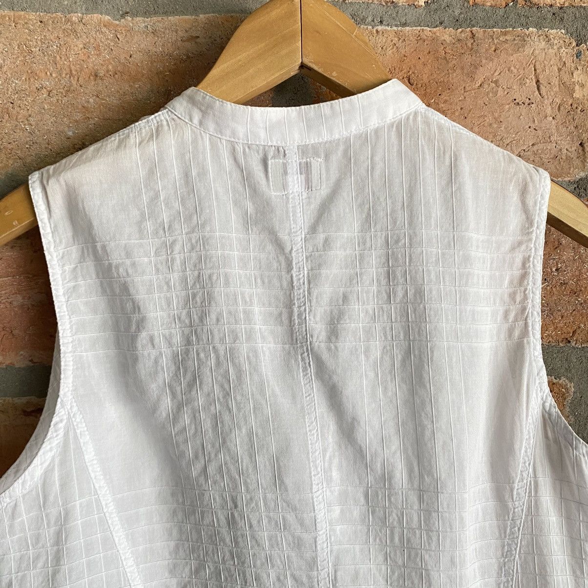 Armani ARMANI JEANS White Sleeveless Mandarin Collar Top Size S / US 4 / IT 40 - 6 Thumbnail