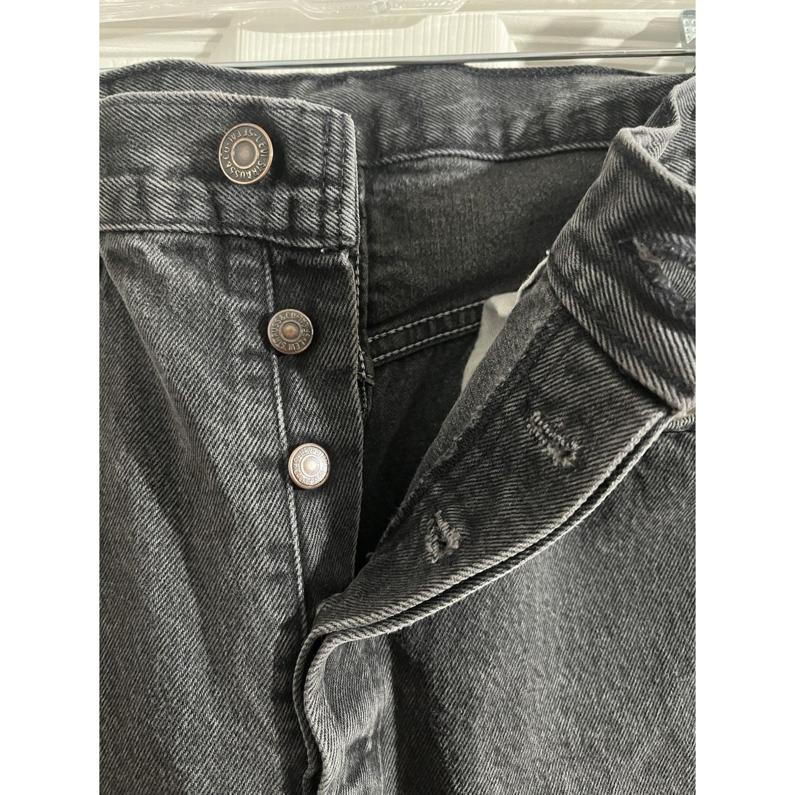 Levi's Vtg Levi’s 501-0660 90s Button Fly Black Denim USA 34W READ Size US 34 / EU 50 - 3 Thumbnail
