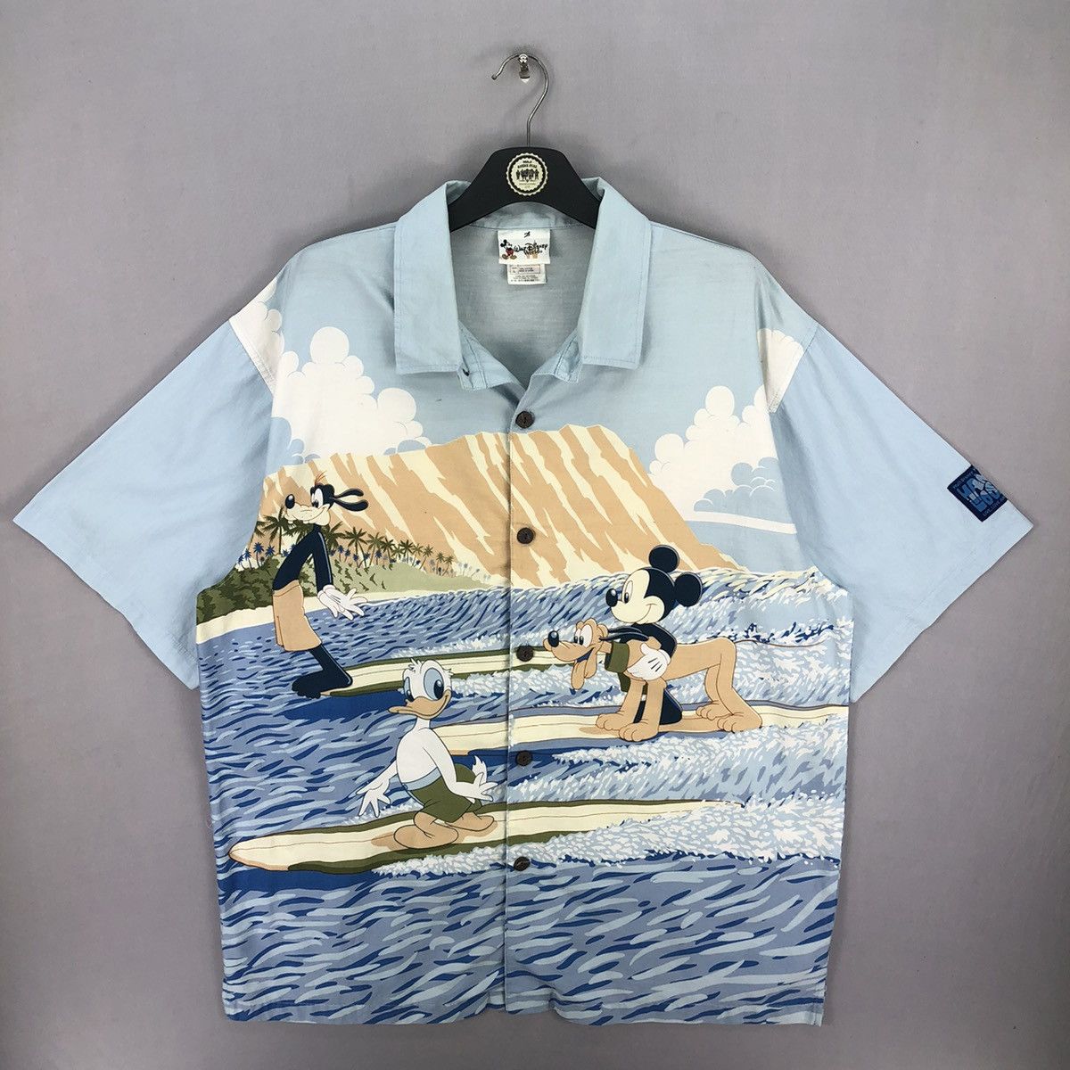 Vintage Disney Hawaiian Shirt Surfing