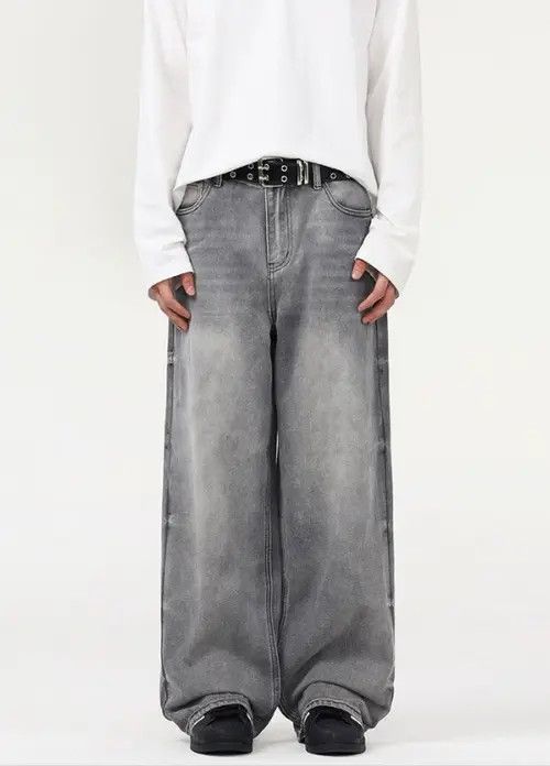 VIBE American high street distressed loose straight baggy jeans Size US 32 / EU 48 - 2 Thumbnail