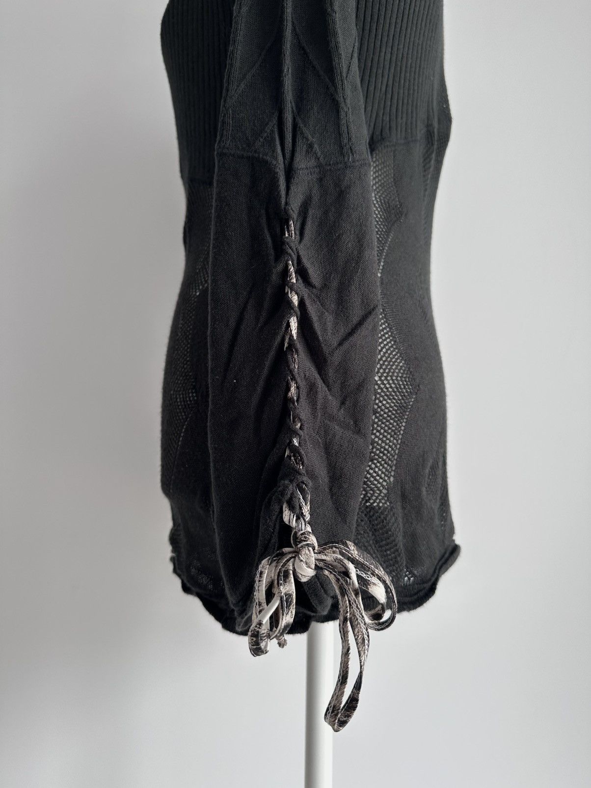 Just Cavalli 00s Just Cavalli Y2K Black Cotton Mini Mesh Dress Sz 46 Size L / US 10 / IT 46 - 10 Thumbnail