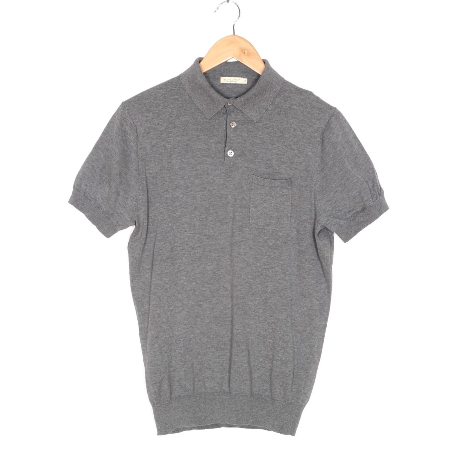 Suitsupply Suitsupply Pure Cotton Polo Shirt Men Size M Short Sleeve Slim Fit Grey Polo Men M Short Sleeve Slim Fit Cotton Shirt Size US M / EU 48-50 / 2 - 2 Thumbnail