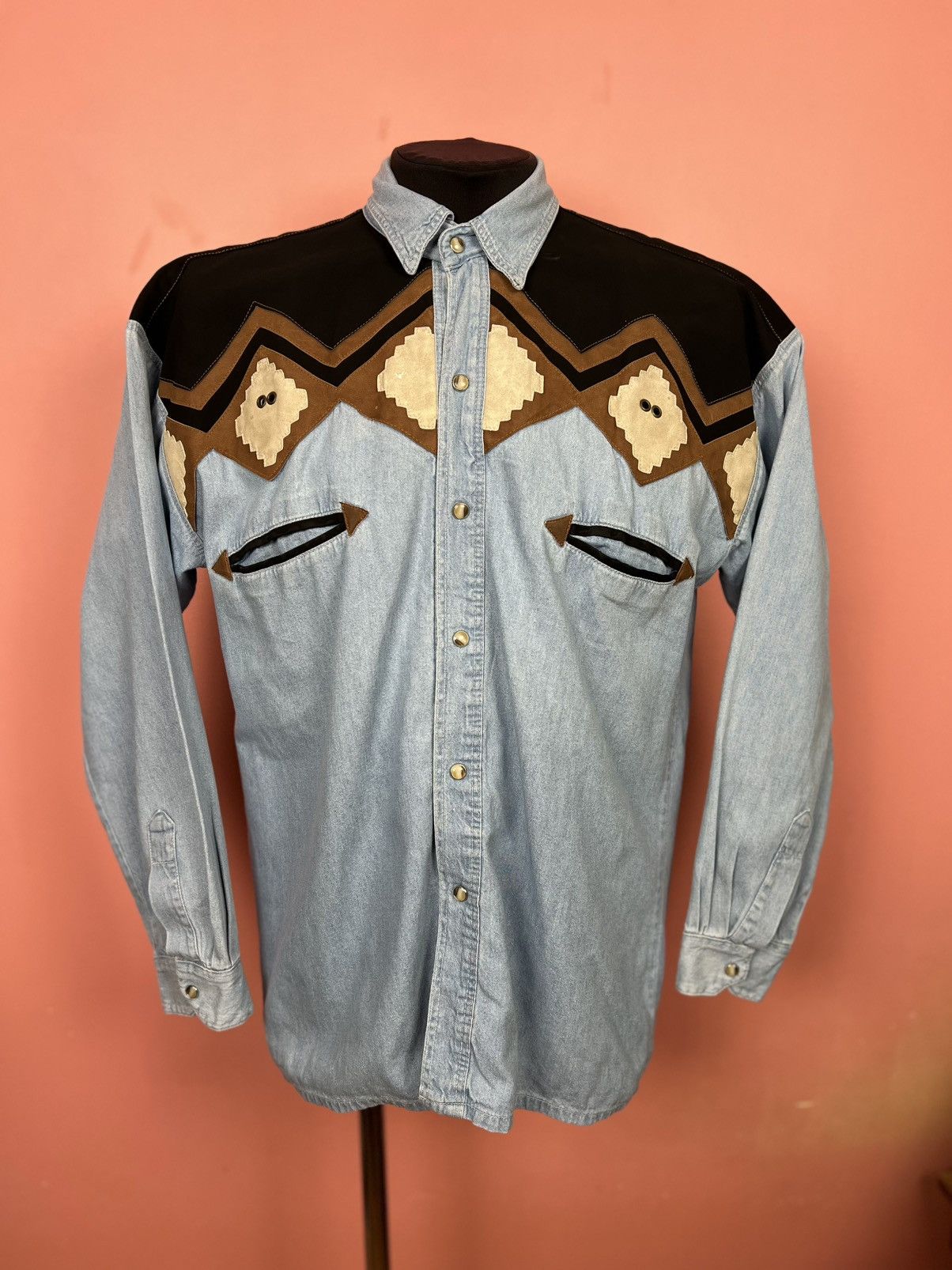 River gold 1974 cowboy shirt American streetwear casual