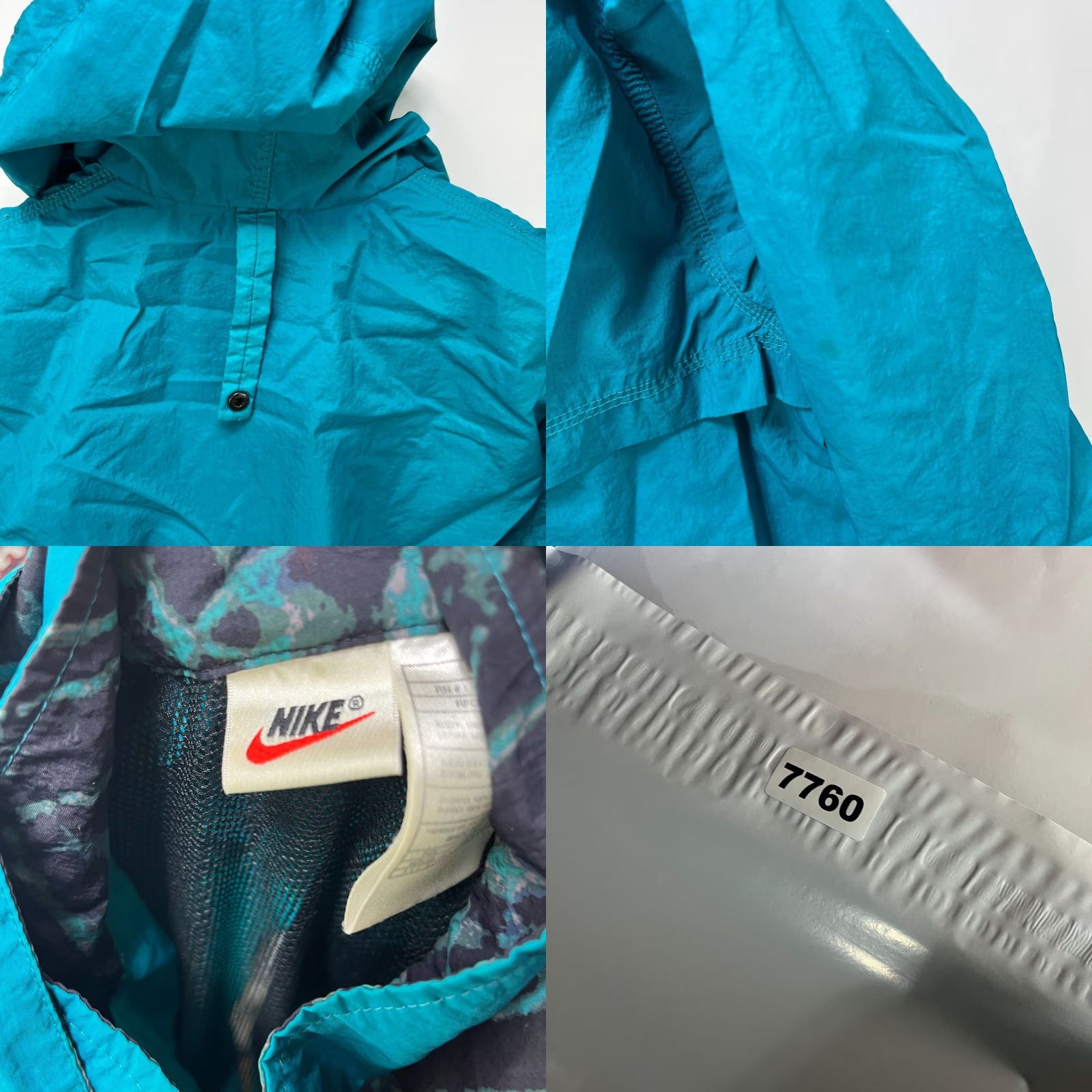 Nike VINTAGE Nike Tonal Swoosh Windbreaker Jacket Womens M Teal 90s Windbreaker Nike Womens Medium Teal 90s Size M / US 6-8 / IT 42-44 - 9 Thumbnail