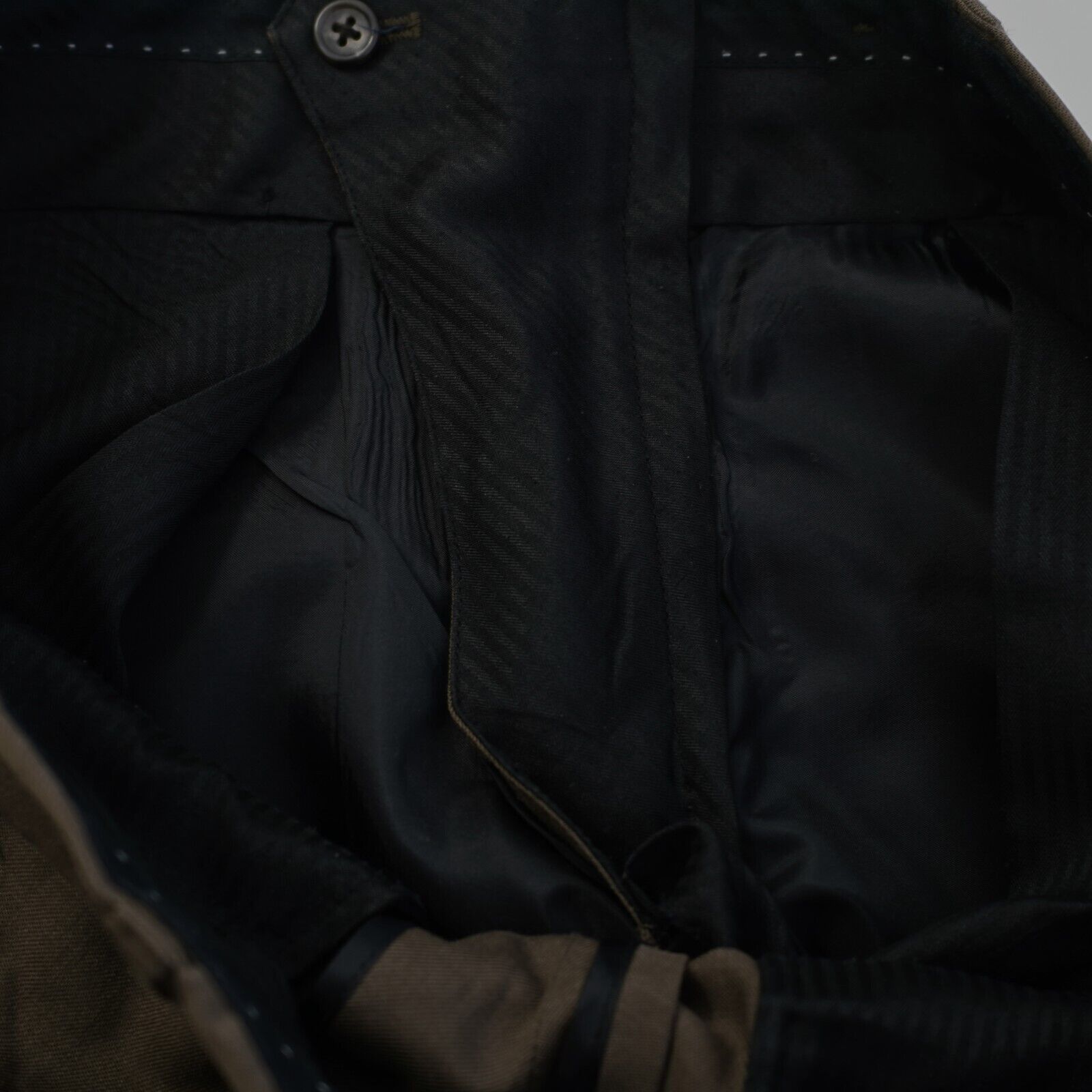 Pronto Uomo DAMAGED Pronto Uomo Brown Wool Brown Flat Front Mid Rise Dre Size 34R - 5 Thumbnail