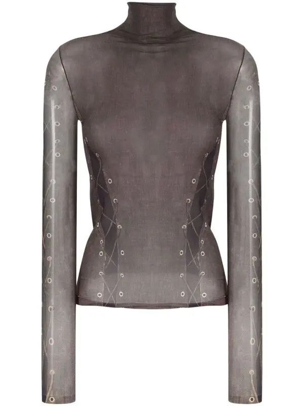 Acne Studios o1y0725 Turtleneck T-Shirt in Dark Brown/Gray Size M / US 6-8 / IT 42-44 - 1 Thumbnail