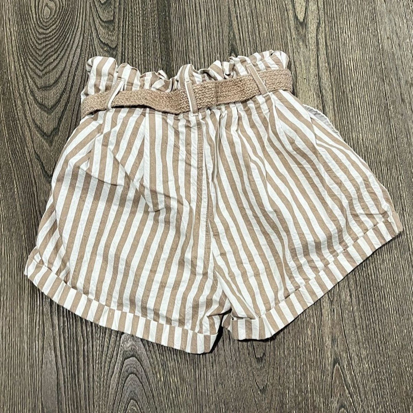 Vintage Altar'd State Striped High Rise Belted Shorts Relaxed Fit L Size 31" - 4 Thumbnail