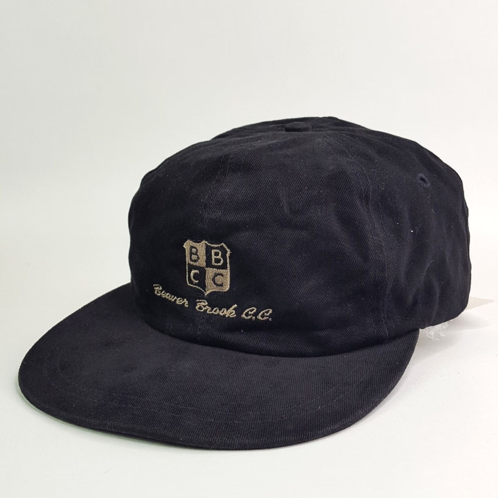 Brooks VINTAGE Beaver Brook Country Club PGA Logo Sports Snapback Golf Hat Baseball Cap 90s Mens Black Adjustable Cotton Twill Hat Size ONE SIZE - 3 Thumbnail