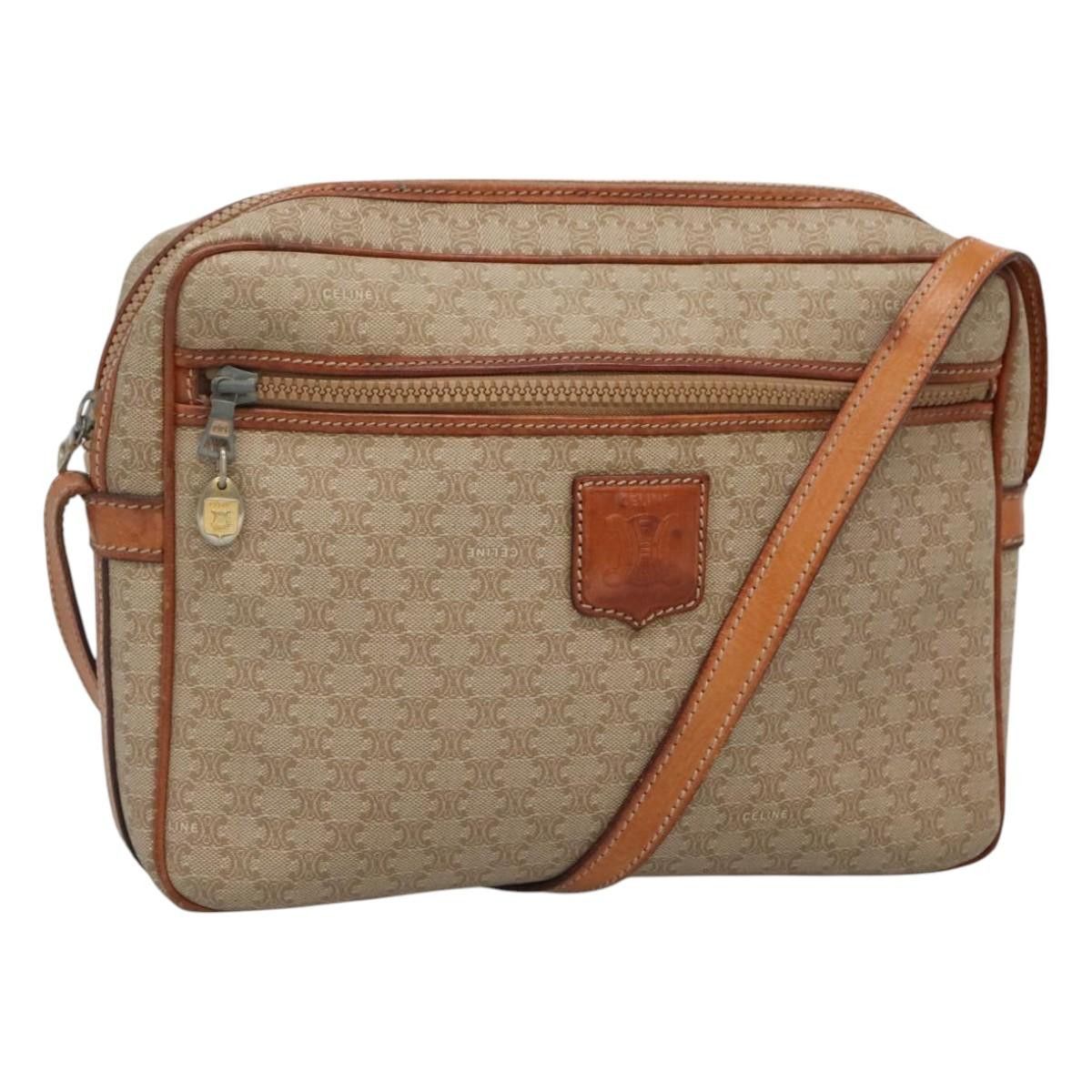 Celine CELINE Macadam Canvas Shoulder Bag Pvc Beige Gold Size ONE SIZE - 1 Thumbnail
