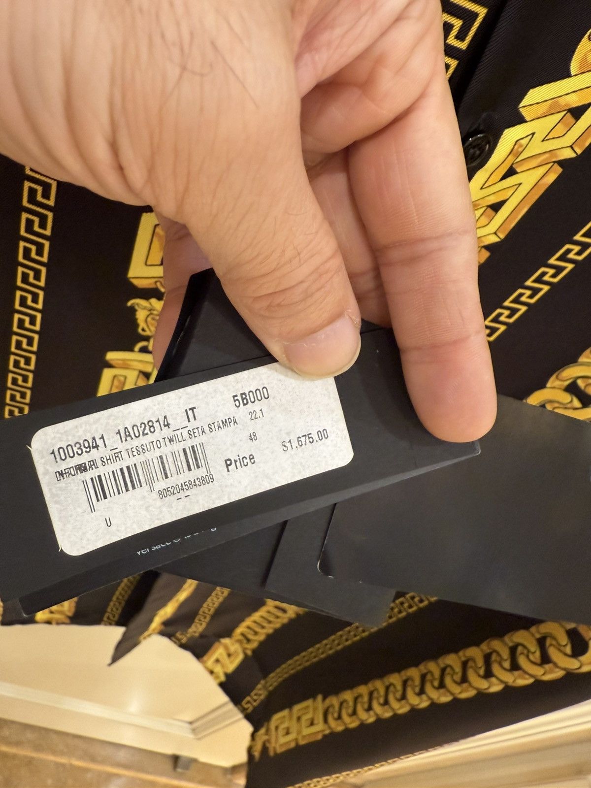 Versace golden chain print shirt size 48 Size US M / EU 48-50 / 2 - 6 Thumbnail